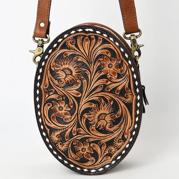 Women's American Darling Round Canteen Crossbody Genuine Leather Bag ADBGA598