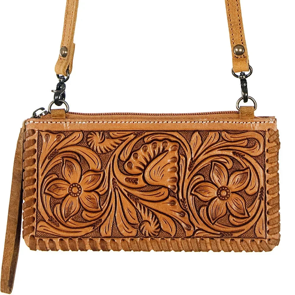 Women's American Darling Tooled Leather Wallet ADBG535TAN