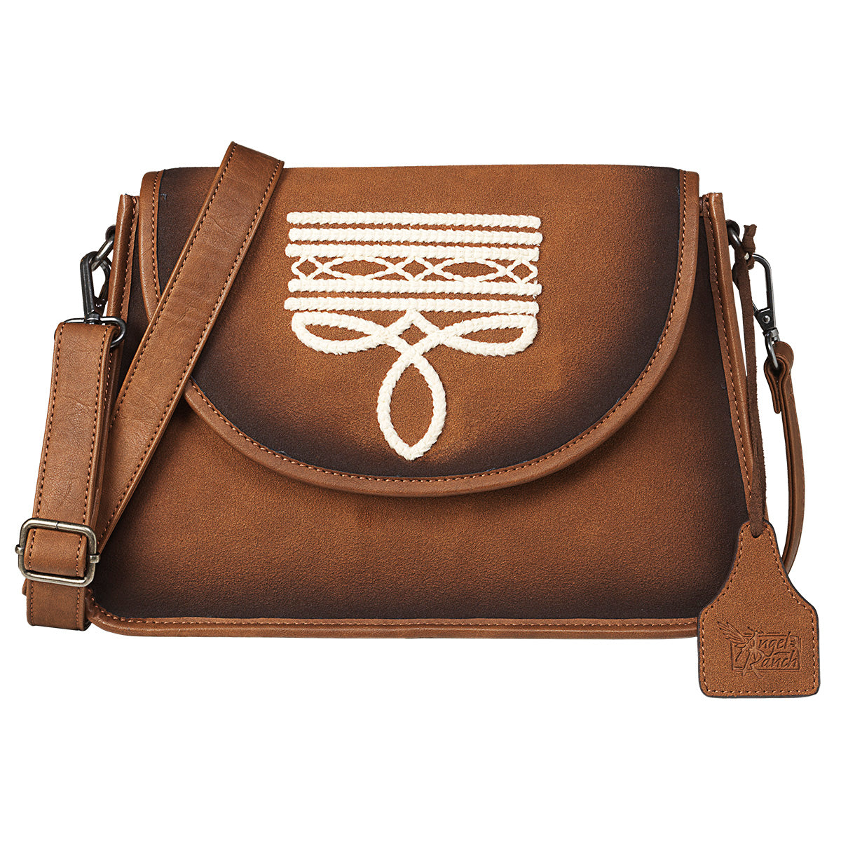 Women's Angel Ranch Brown Maeve Collection Bag with Boot Stitching D330011102