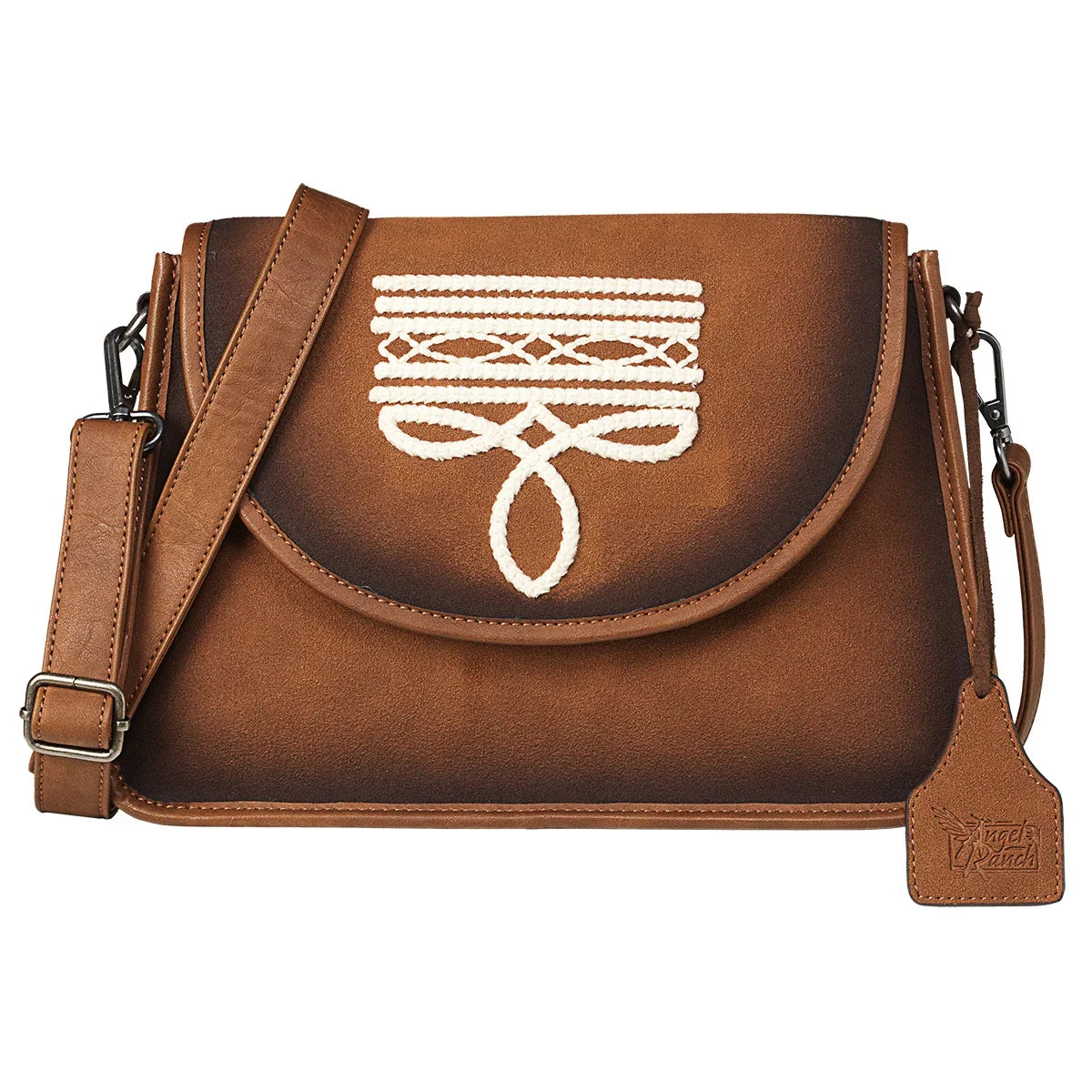 Women's Angel Ranch Brown Maeve Collection Bag with Boot Stitching D330011102