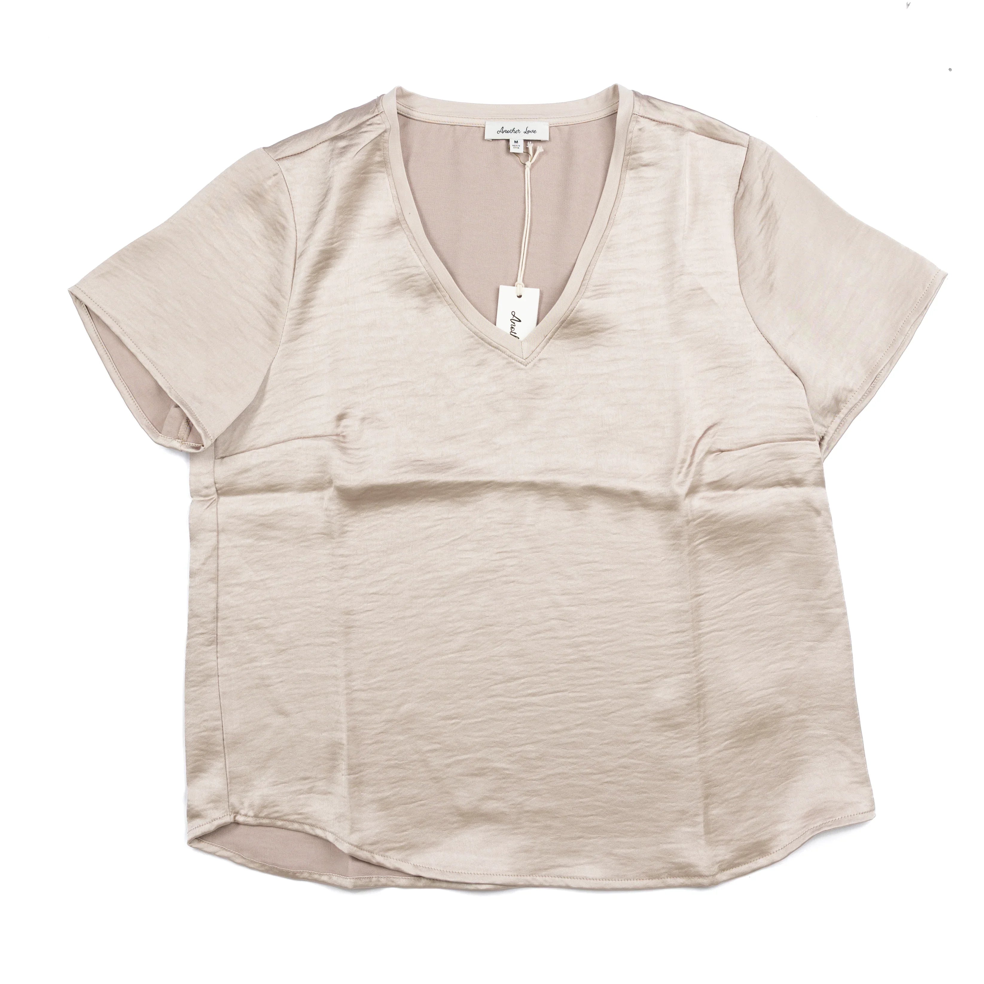 Women's Another Love Amelda Pearl Short Sleeve V-neck Blouse VCWV5278PAR