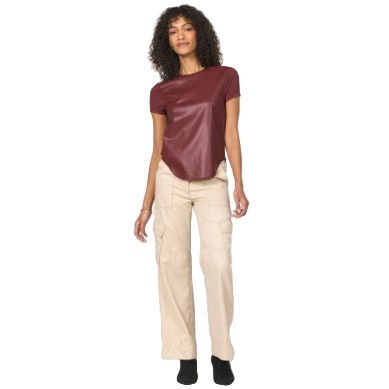 Women's Another Love "Elaina" Red Leather T-shirt VCWV5024BRX