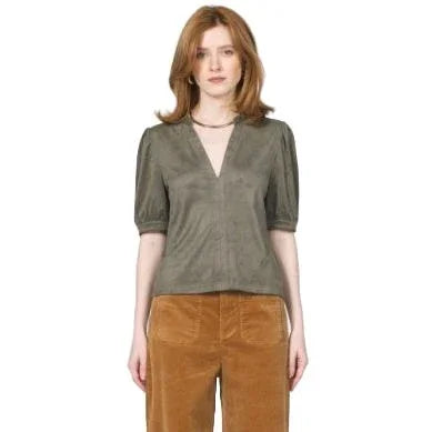 Women's Another Love Kalia Green Puff Sleeve Top VCKN1796SGN