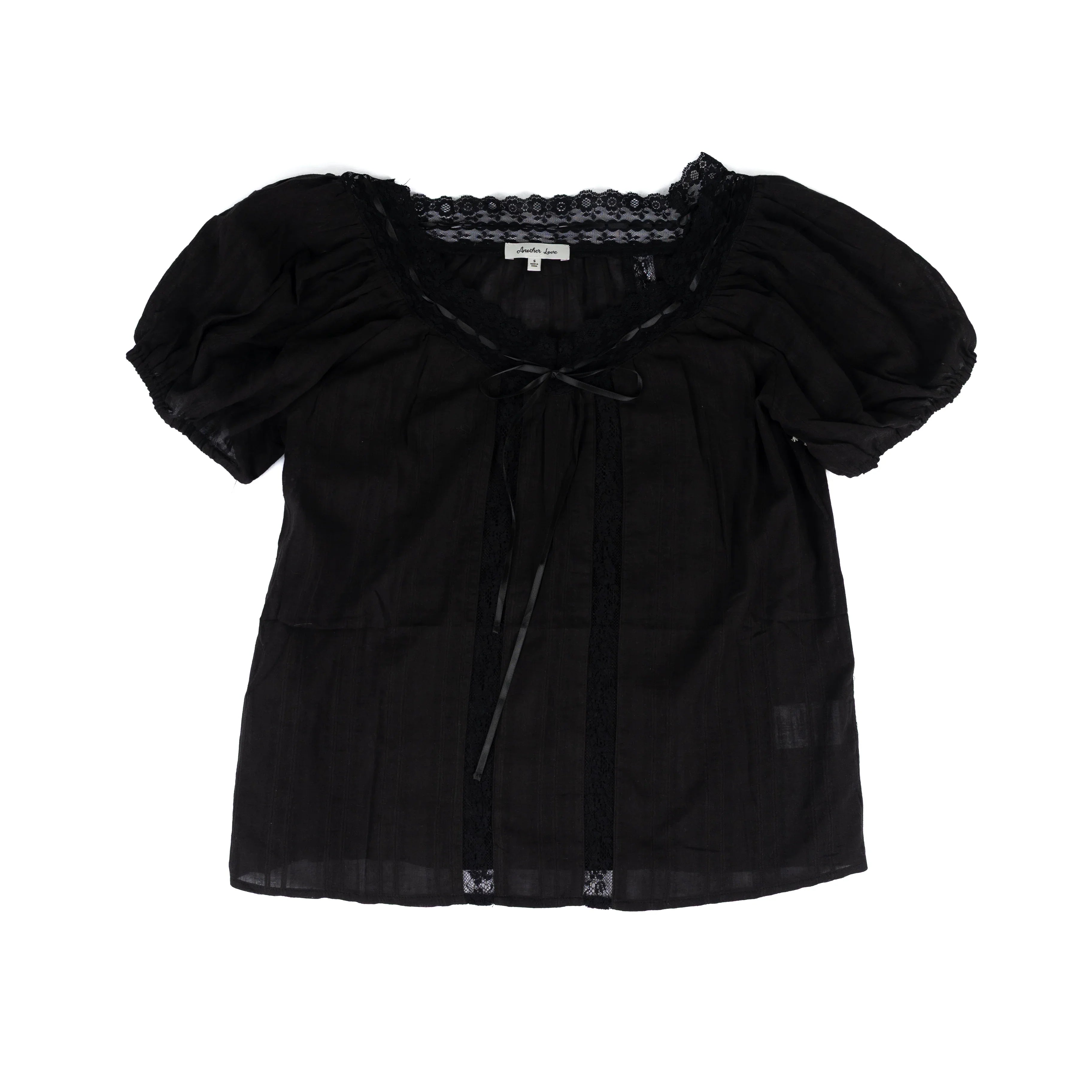 Women's Another Love Lula Black Puff Sleeve Top VCWV5297BLK