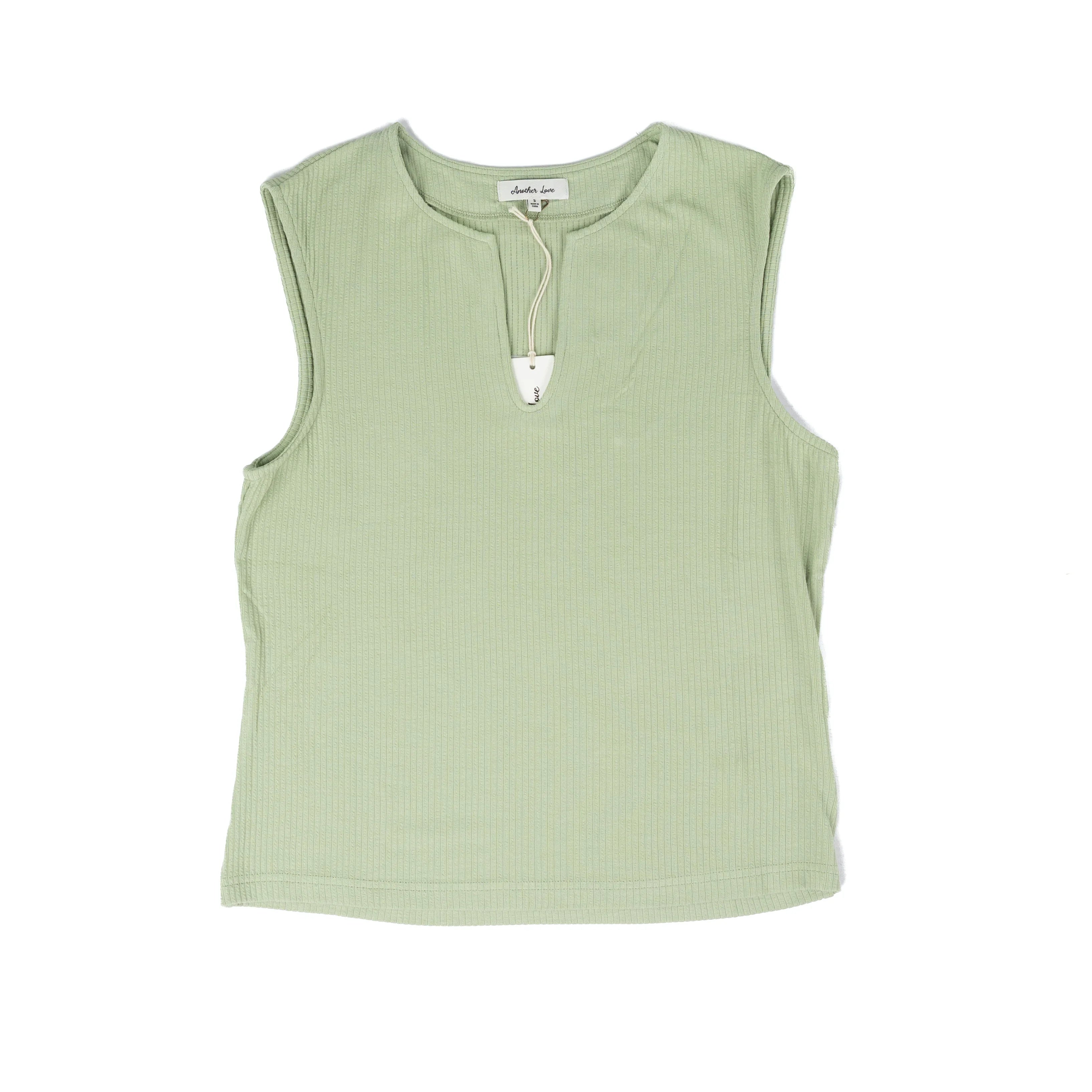 Women's Another Love Smoke Green Sleeveless Top AKN1000SKG