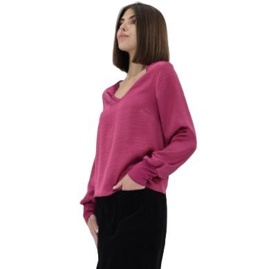 Women's Another Love V-neck Long Sleeve Aya Berry Pink Top VCWV5140BYP