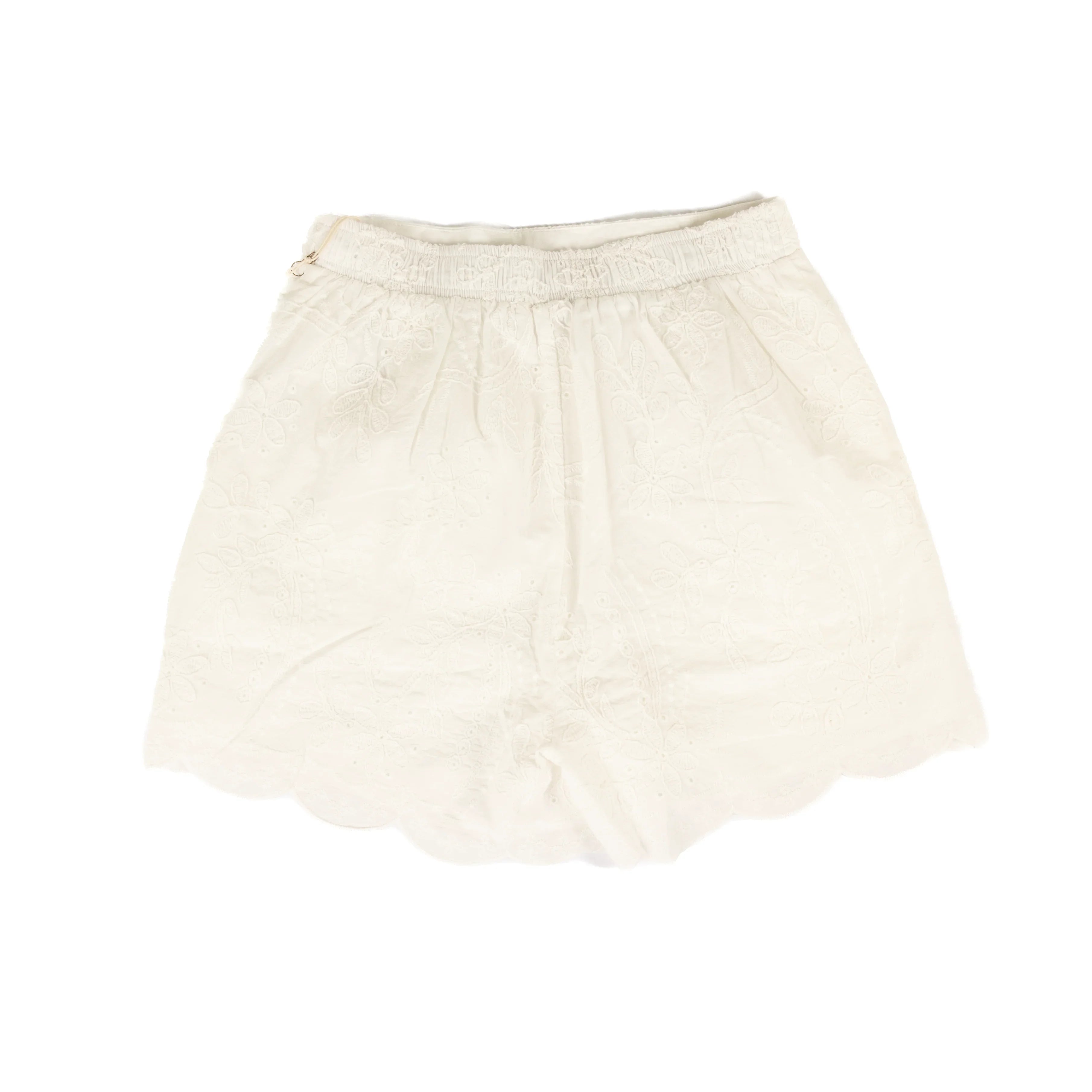 Women's Another Love White Jannie Floral Embroidery White Shorts VCBM8205WHT