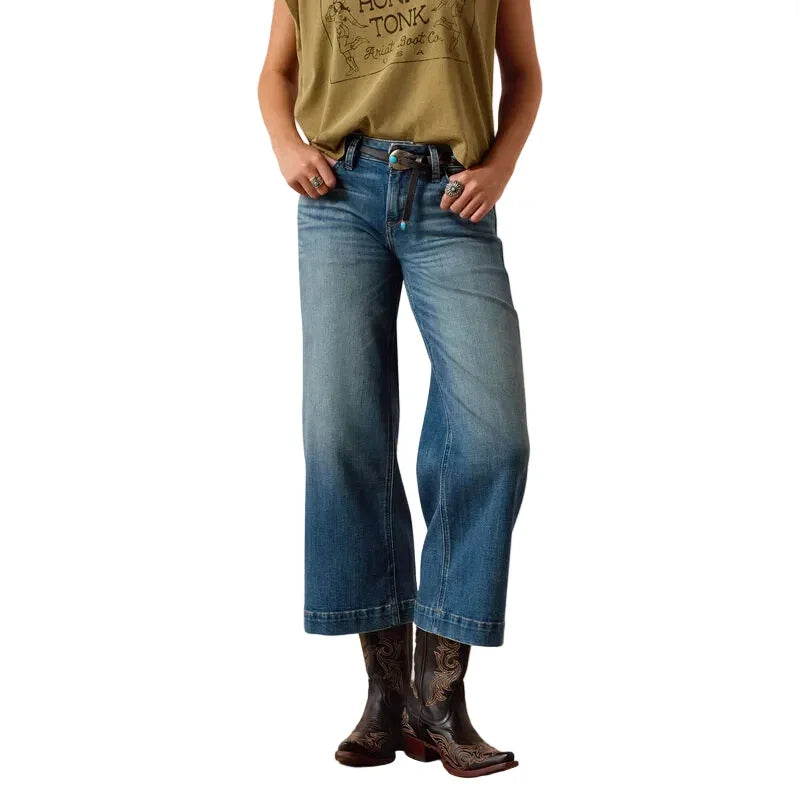 Women's Ariat Albuquerque Perfect Rise Jazmine Wide Leg Crop Jeans 10072963