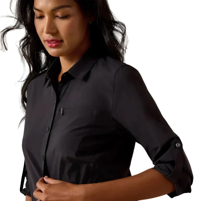 Women's Ariat Black VentTEK Long Sleeve Button Up 10071146