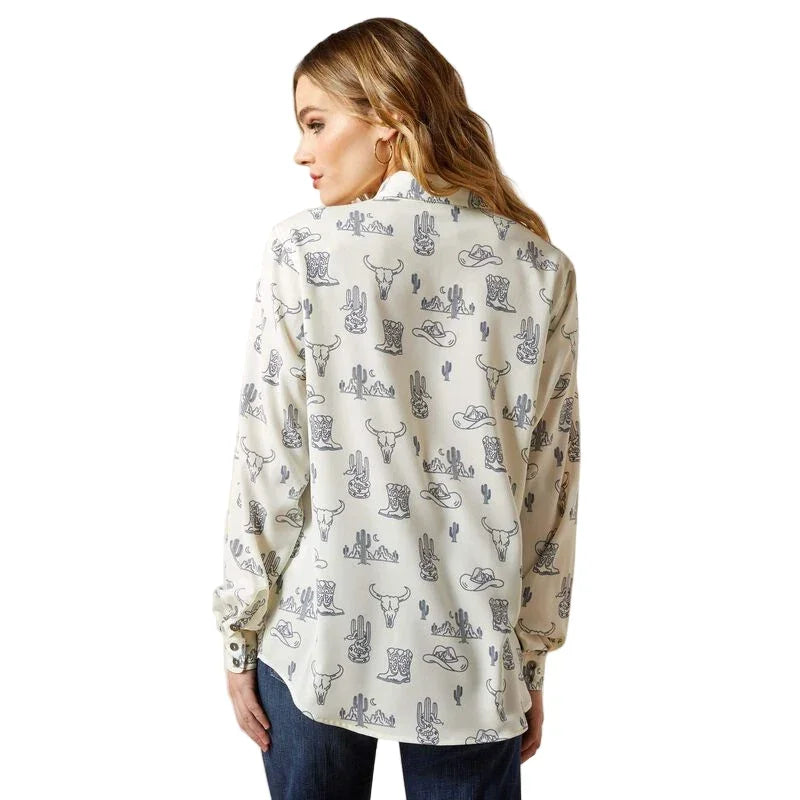 Women's Ariat Blue and White Homestyle Shirt