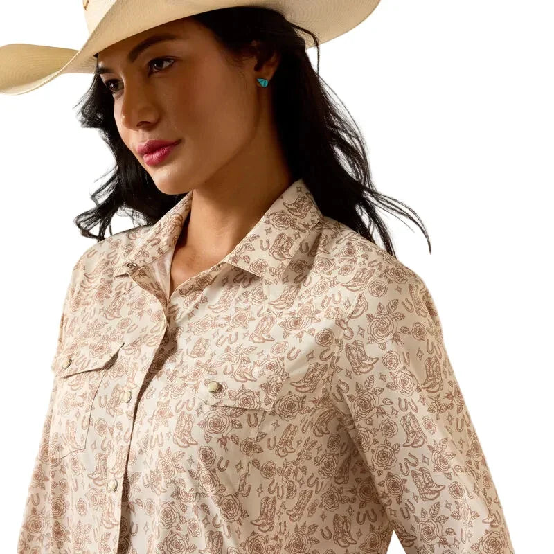 Women's Ariat Boots "N" Roses Western VentTEK Shirt 10075360
