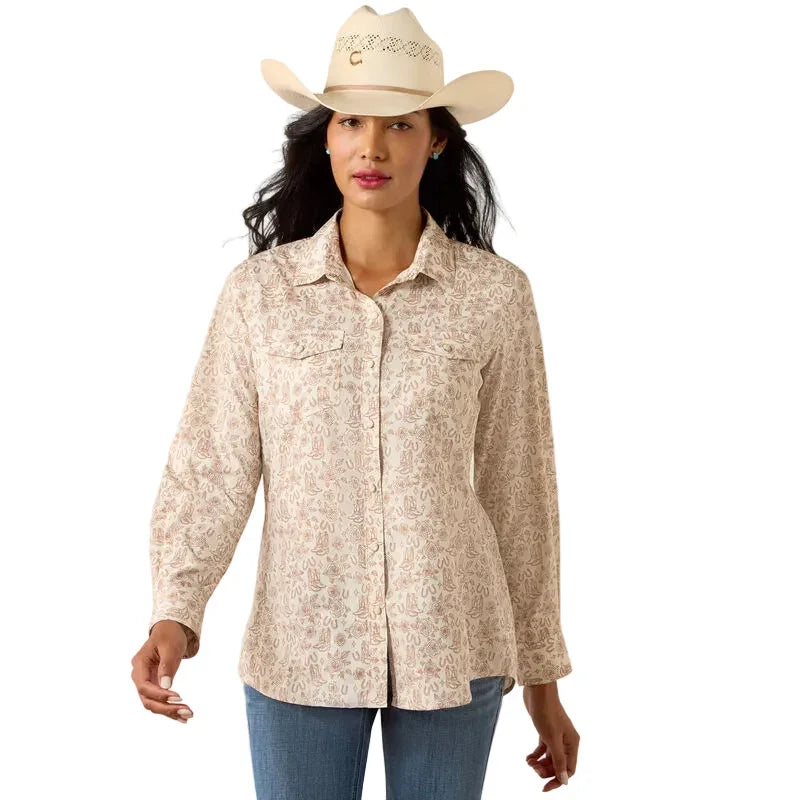 Women's Ariat Boots "N" Roses Western VentTEK Shirt 10075360