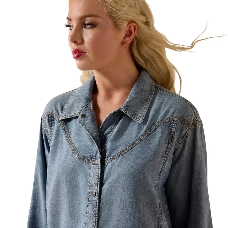 Women's Ariat Medium Blue Bonfire Shirt Jacket 10073555