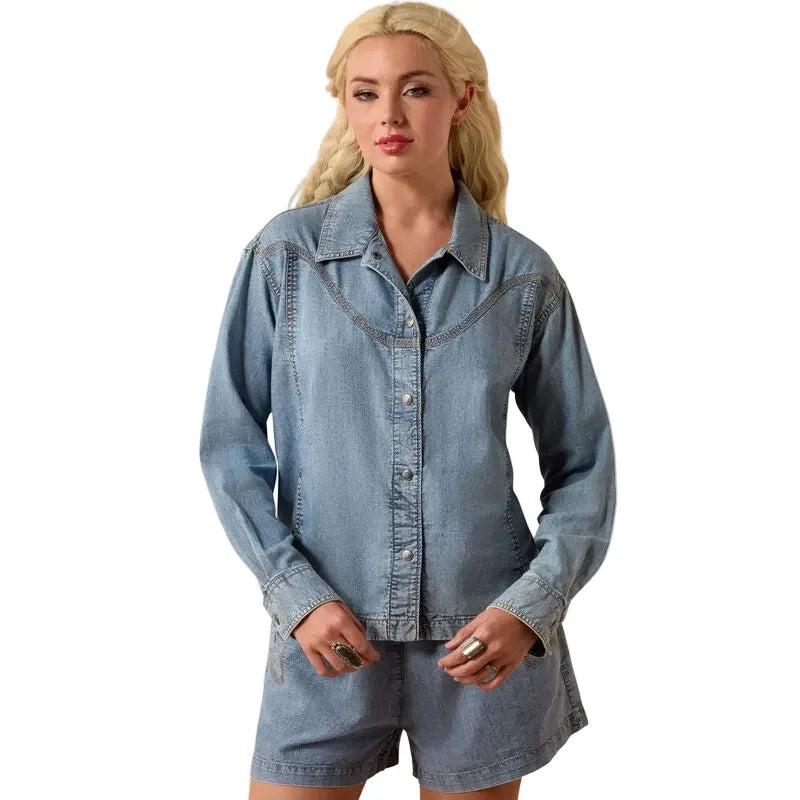 Women's Ariat Medium Blue Bonfire Shirt Jacket 10073555