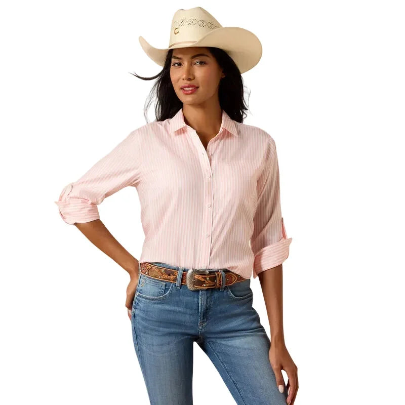 Women's Ariat Peach Stripe VenTEK Shirt 10073444