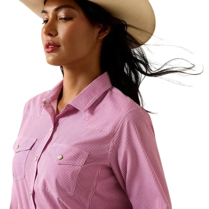 Women's Ariat Rose Sorbet Striped Western VentTEK Shirt 10075361
