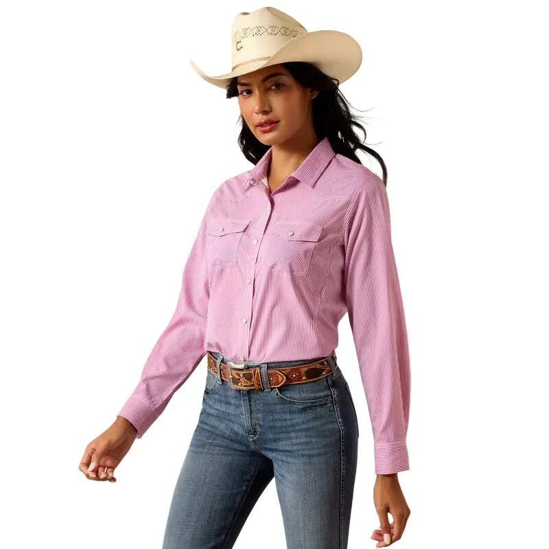 Women's Ariat Rose Sorbet Striped Western VentTEK Shirt 10075361