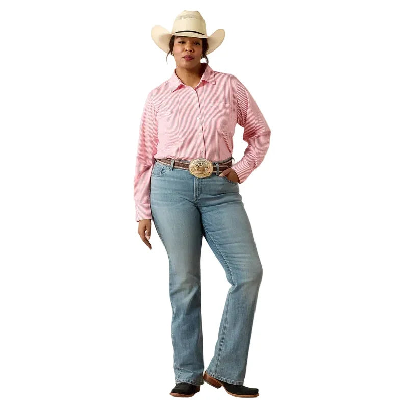 Women's Ariat Sun Kissed Coral Stripe Kirby Pro Shirt 10071468