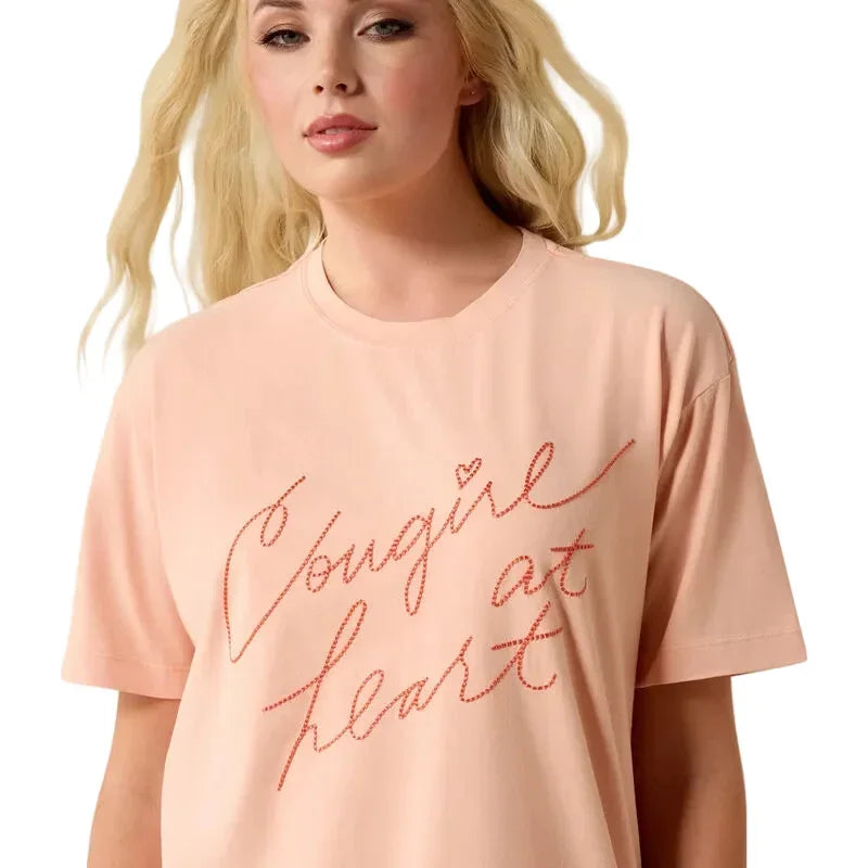 Women's Ariat Tropical Peach Cowgirl at Heart T-Shirt 10071111