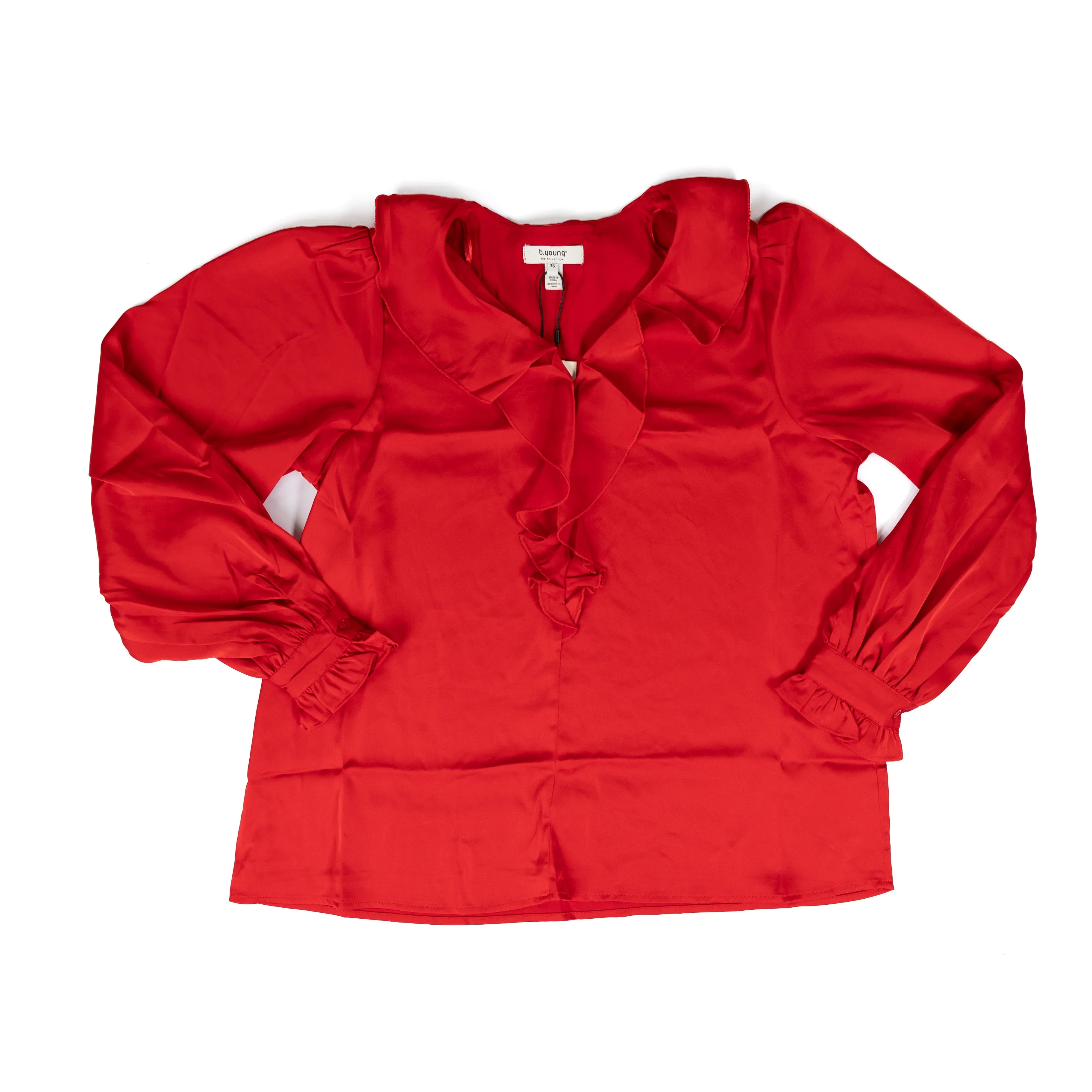 Women's B.young Red Long Sleeve Blouse 20815848