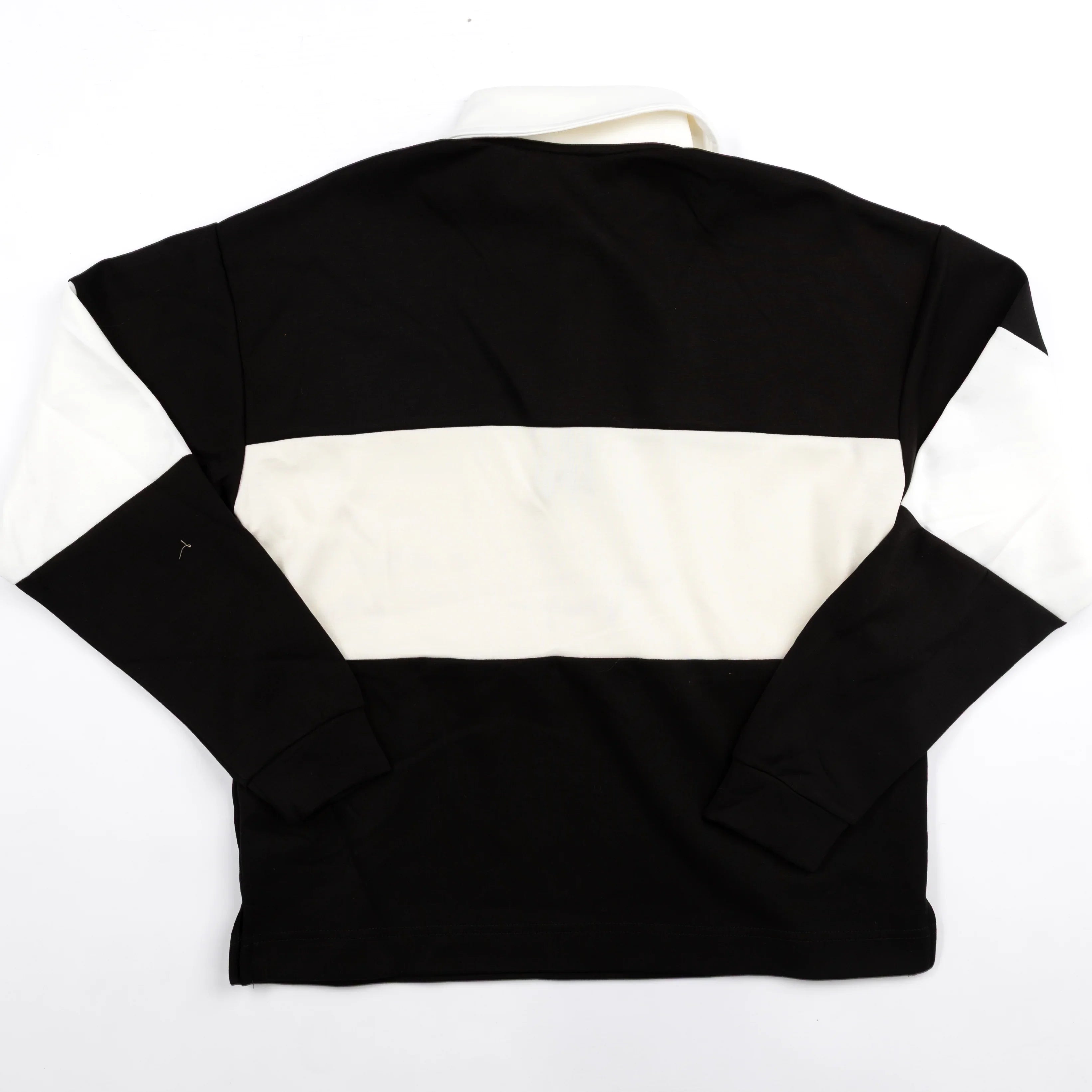 Women's B.Young White and Black Contrast Polo Pullover