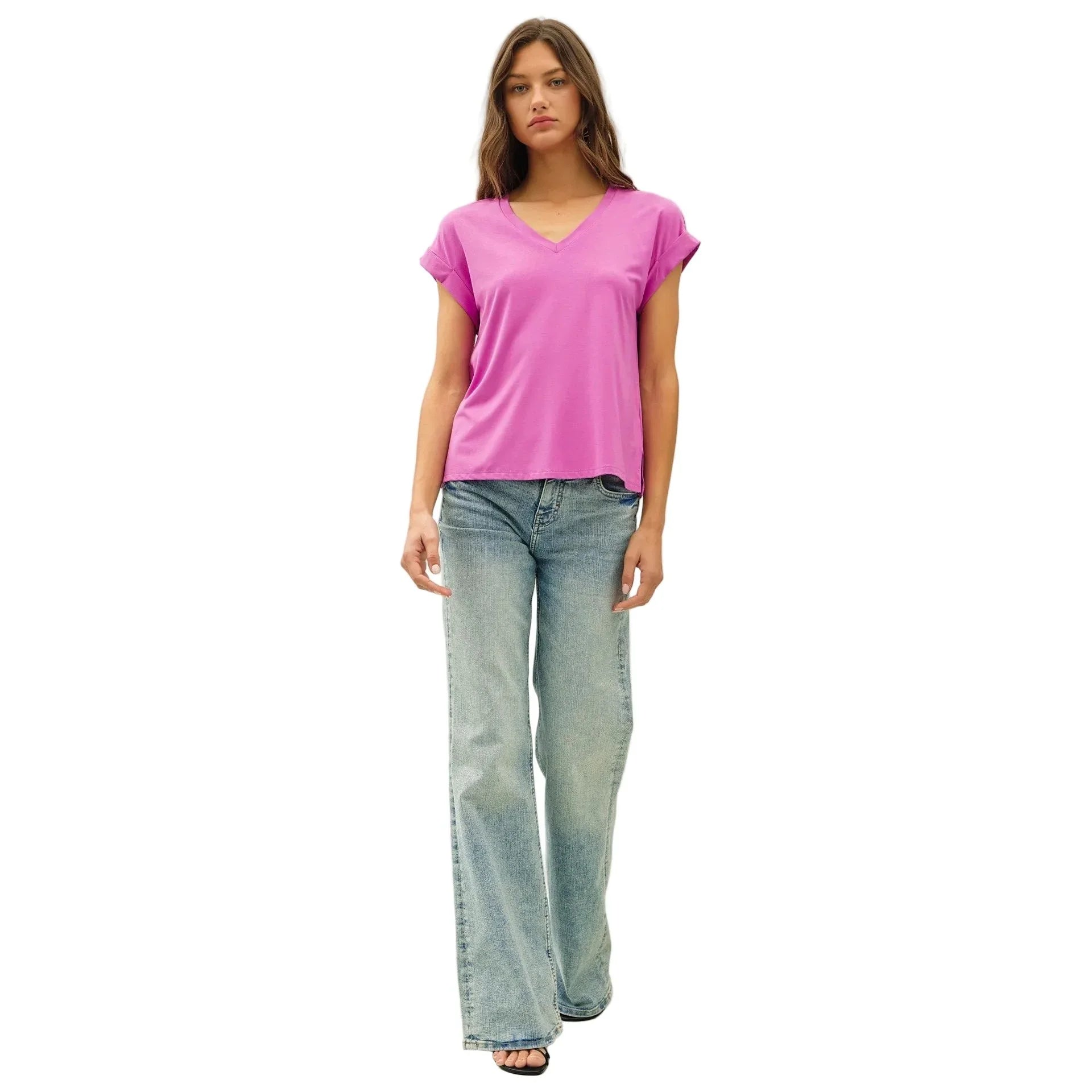Women's Be Cool Bamboo/modal V-neck Dolman Cap Sleeve T-shirt 19744
