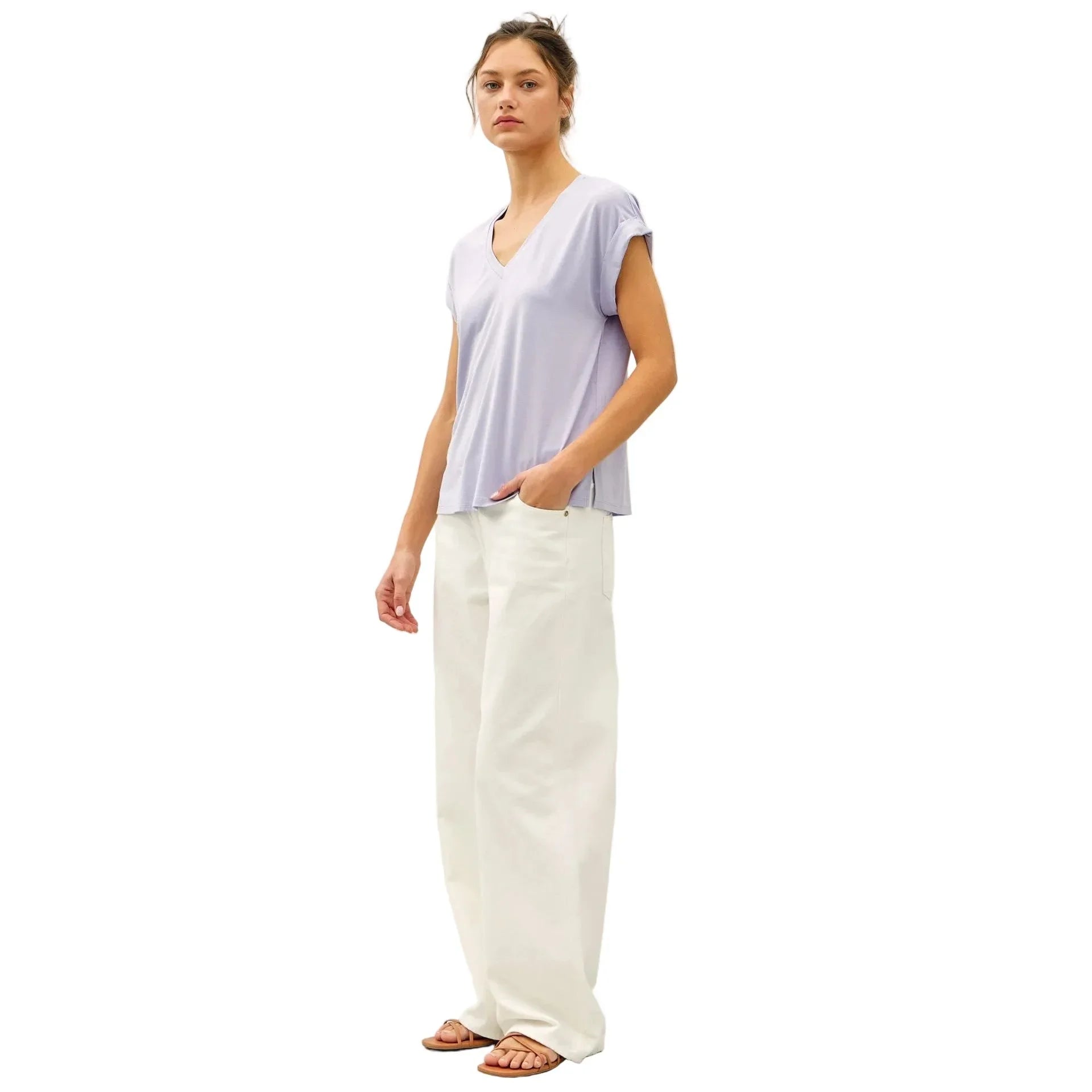 Women's Be Cool Bamboo/modal V-neck Dolman Cap Sleeve T-shirt 19744