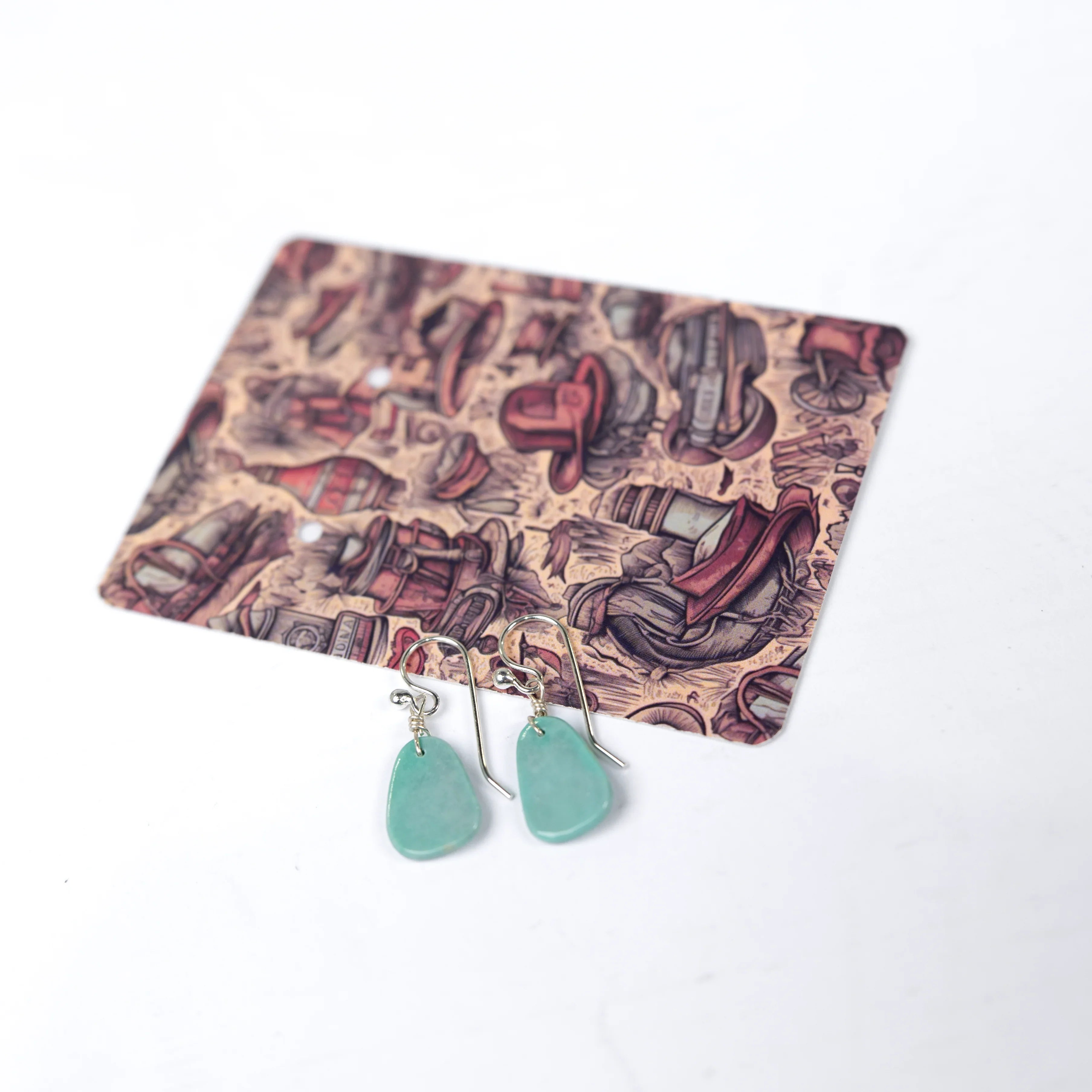 Women's Bilagaana Handmade French Wire with Hanging Turquoise Stone