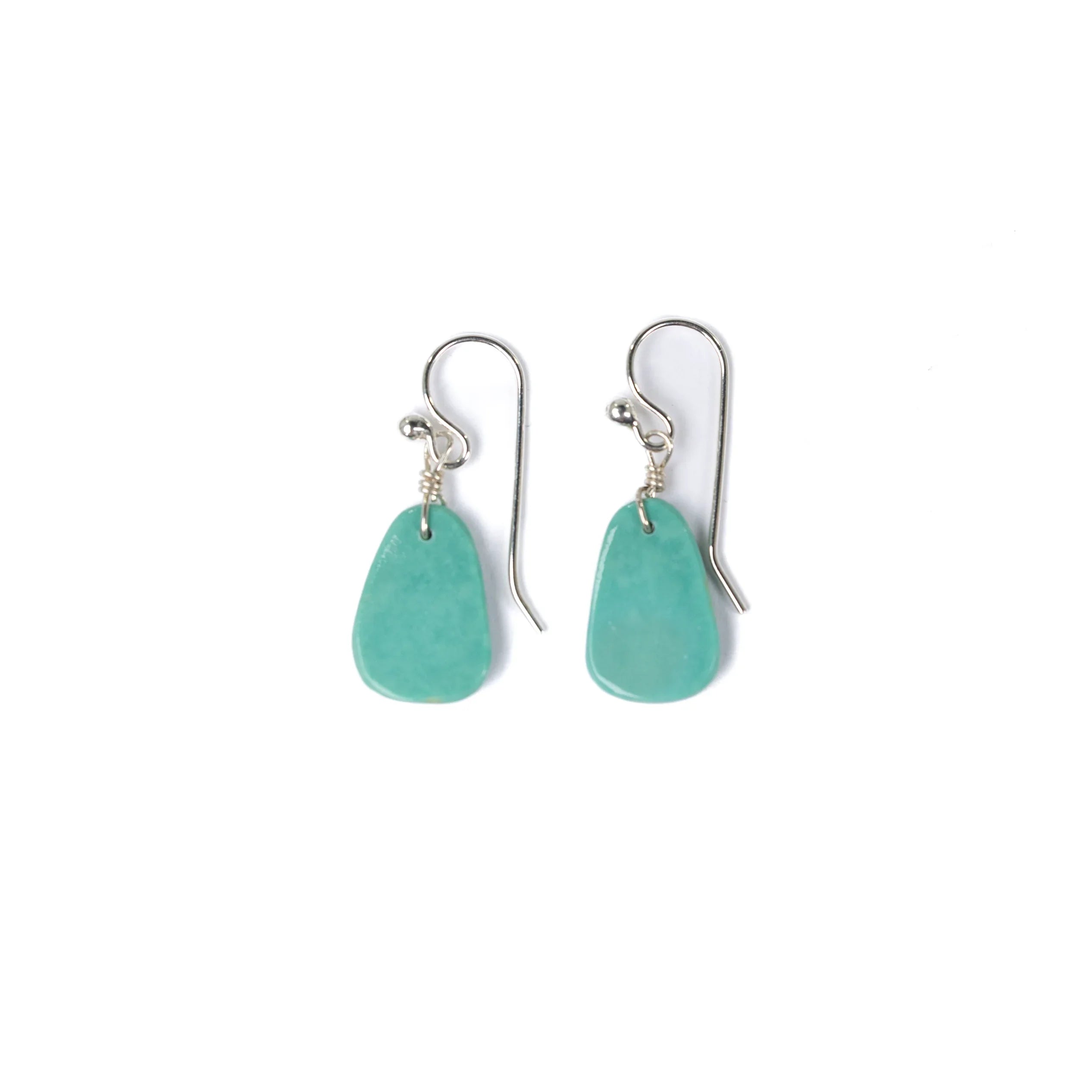 Women's Bilagaana Handmade French Wire with Hanging Turquoise Stone