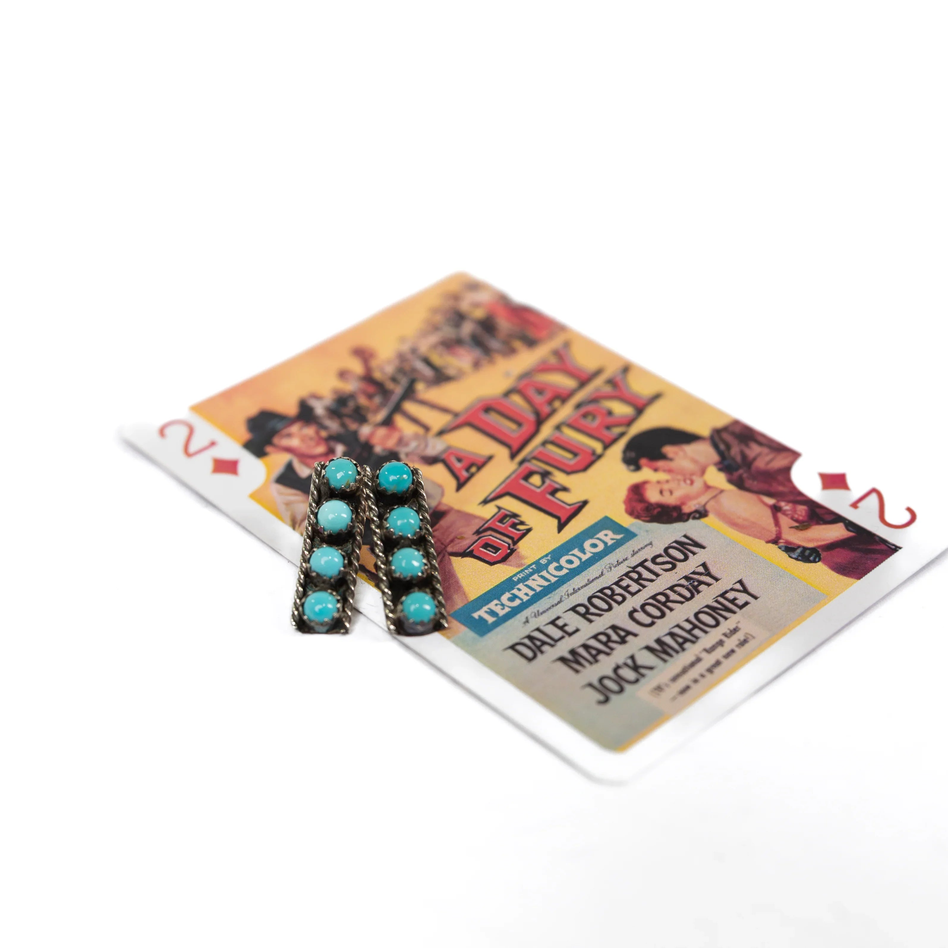 Women's Bilagaana Handmade Silver and Turquoise Earrings