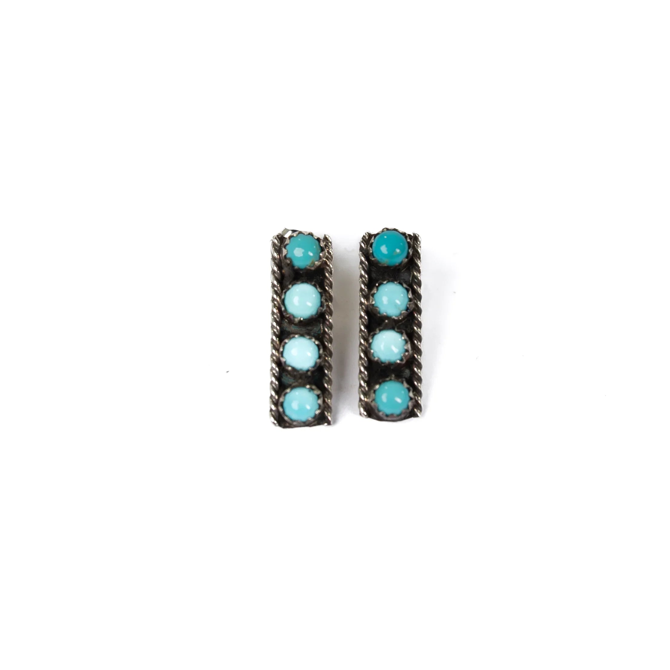 Women's Bilagaana Handmade Silver and Turquoise Earrings