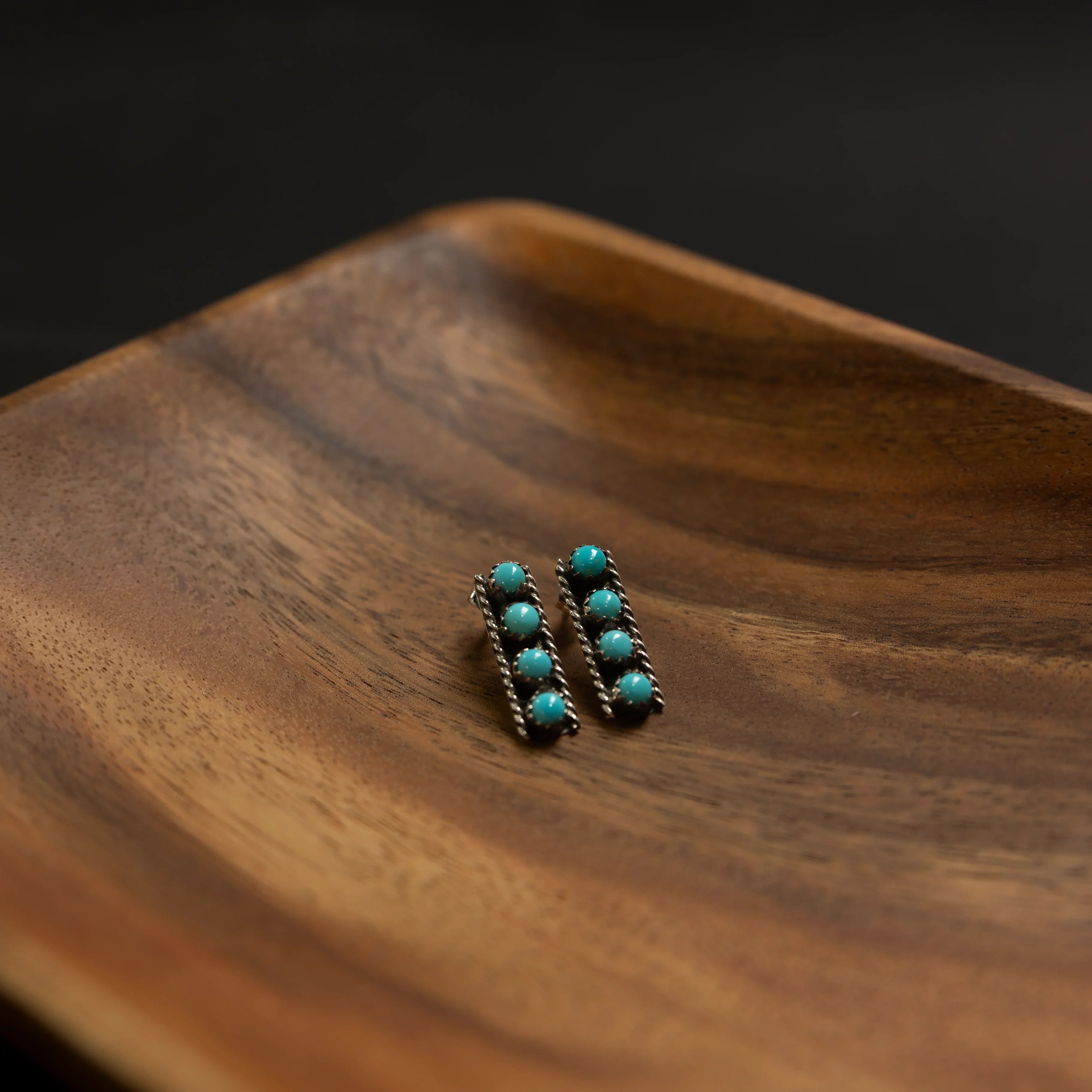 Women's Bilagaana Handmade Silver and Turquoise Earrings