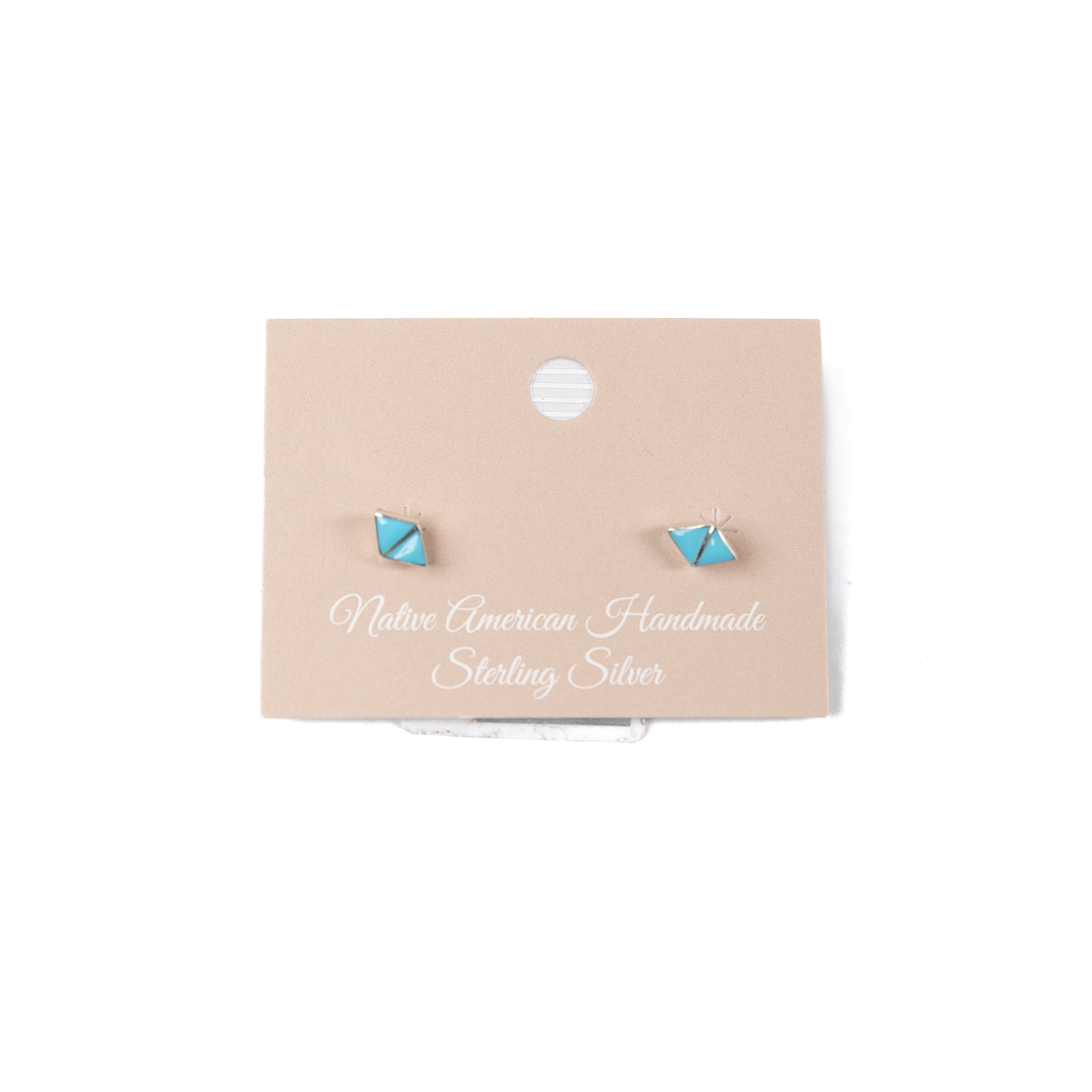 Women's Bilagaana Handmade Silver and Turquoise Stone Stud Earrings