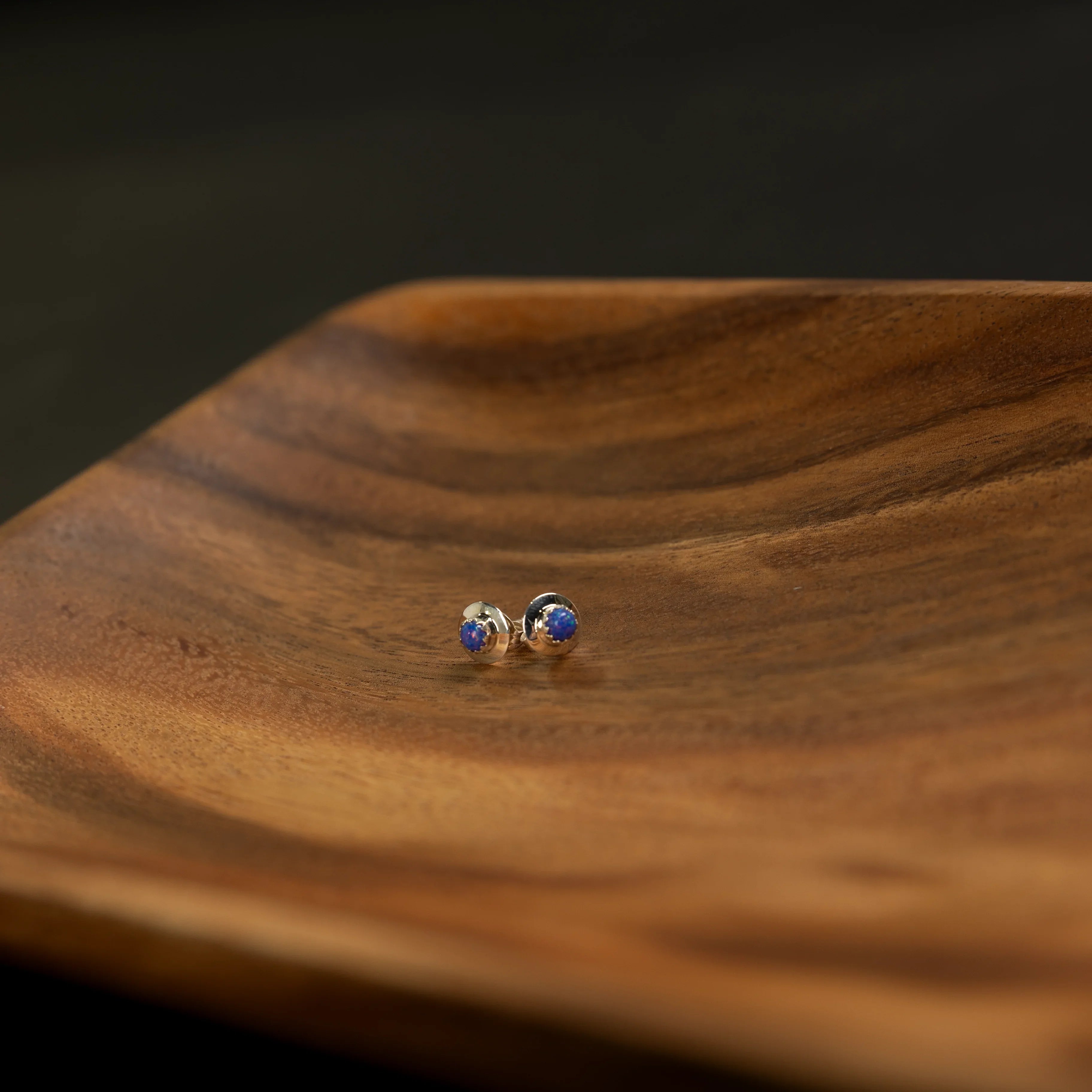 Women's Bilagaana Mini Blue Stone Earrings