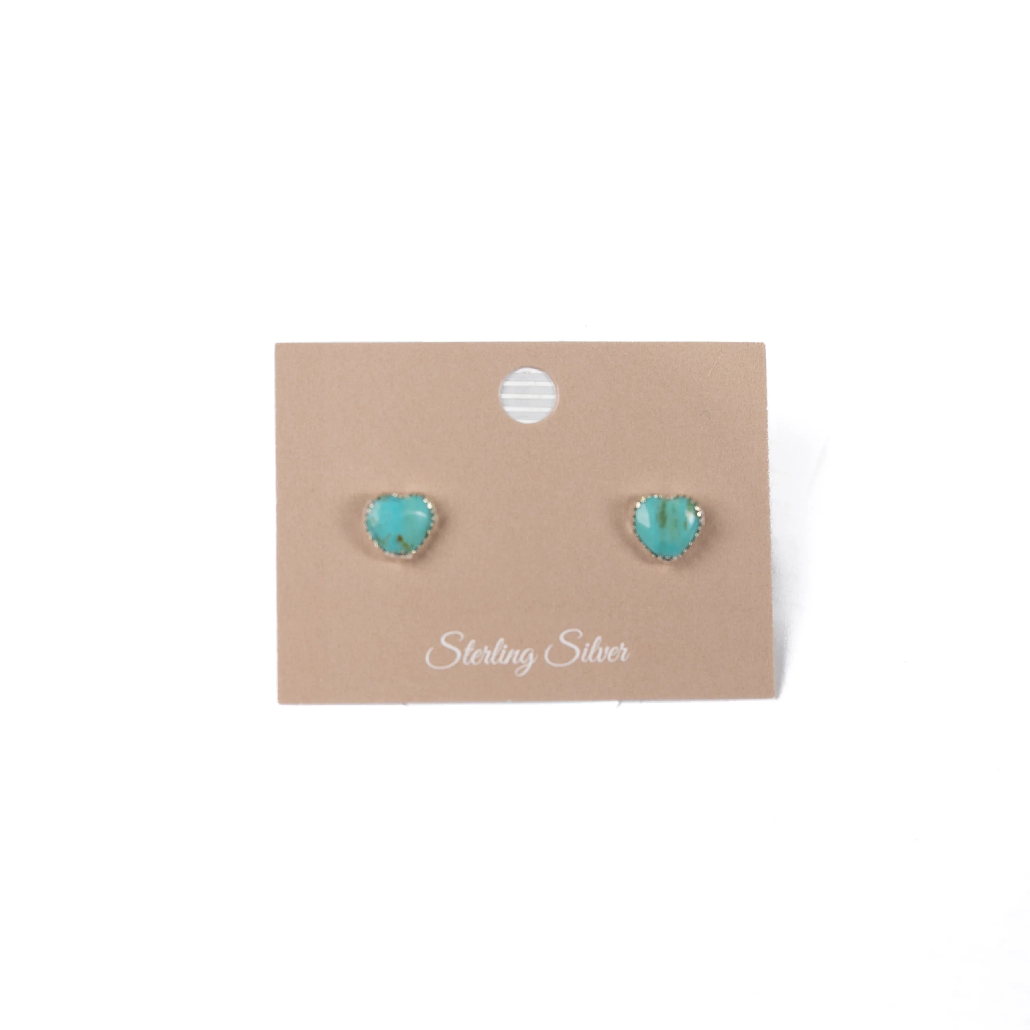 Women's Bilagaana Mini Turquoise Hearts Stud Earrings