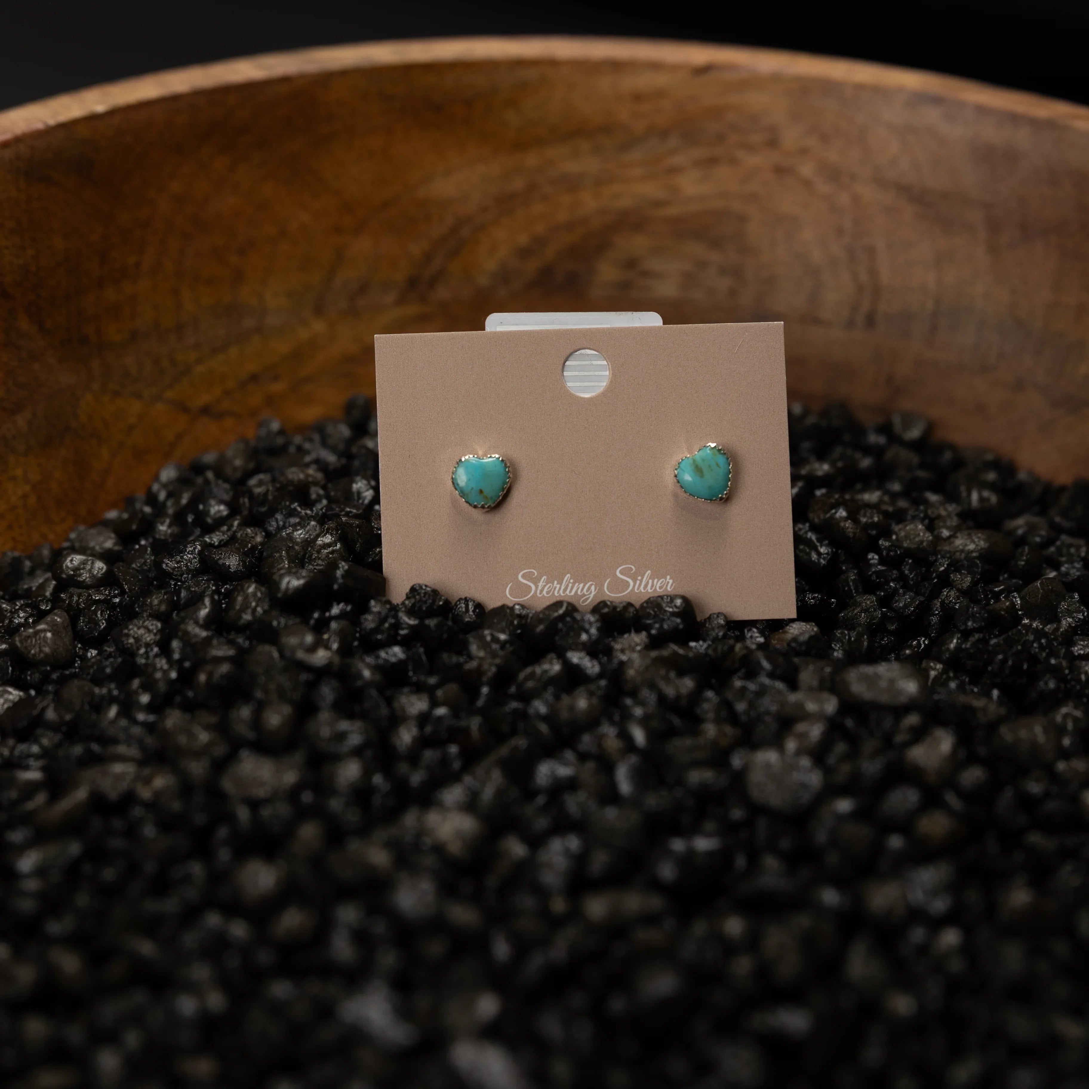 Women's Bilagaana Mini Turquoise Hearts Stud Earrings