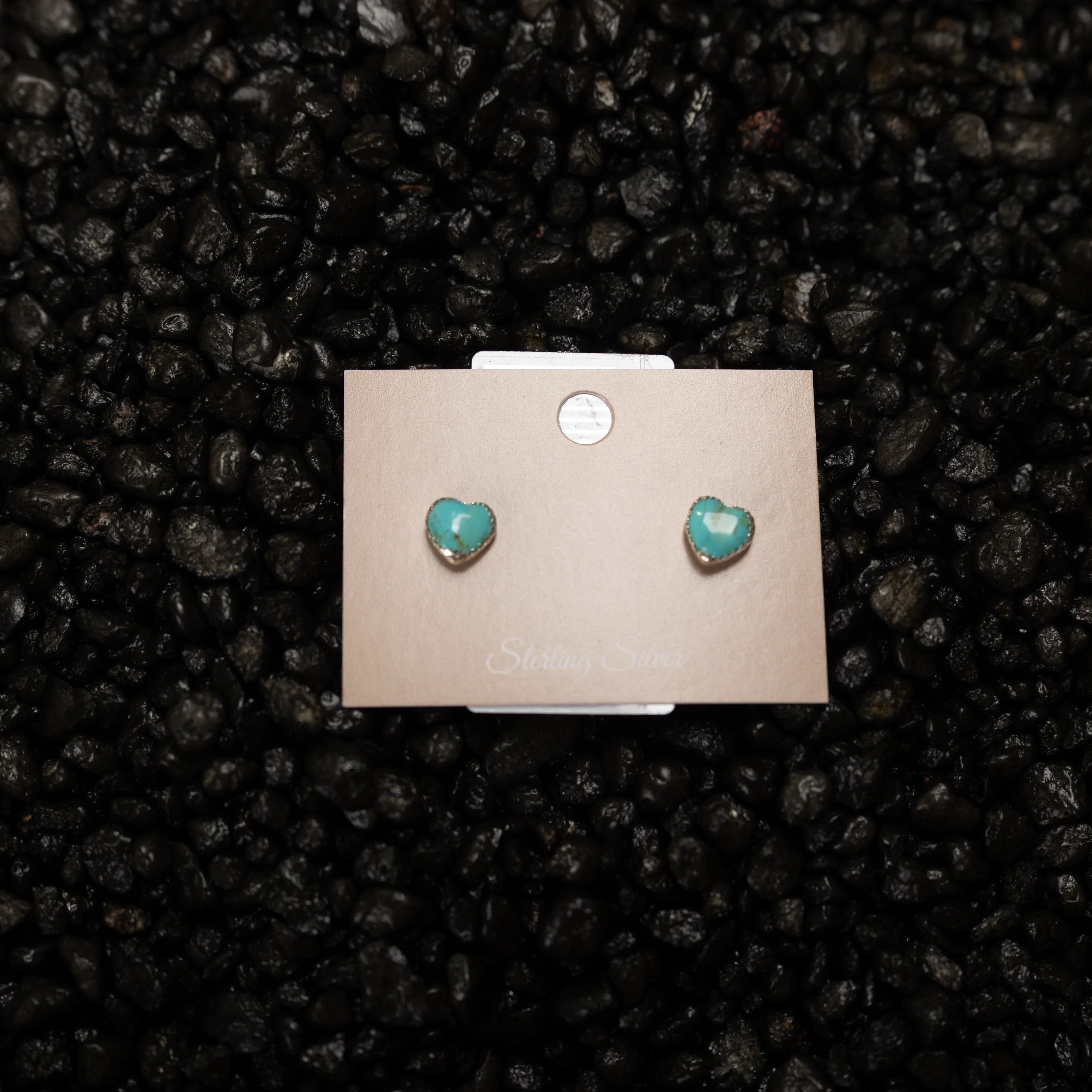 Women's Bilagaana Mini Turquoise Hearts Stud Earrings