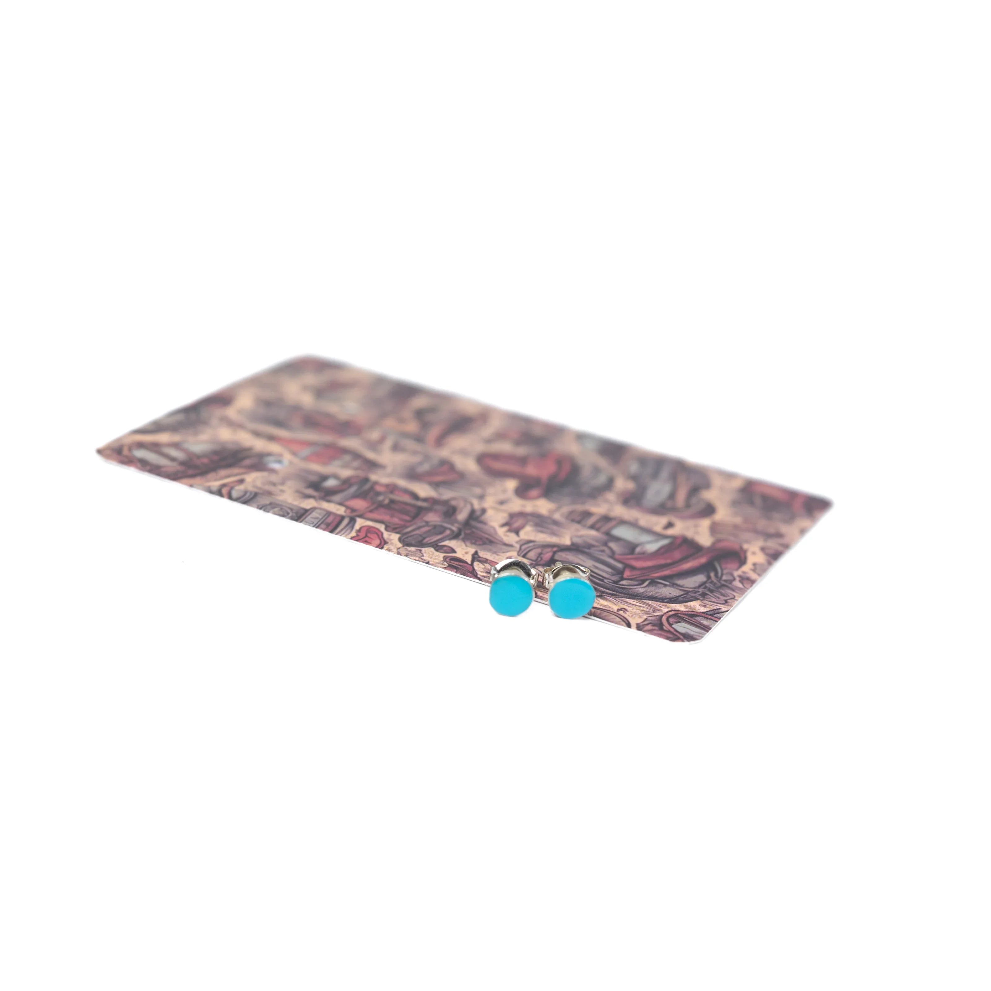 Women's Bilagaana Round Turquoise Earrings
