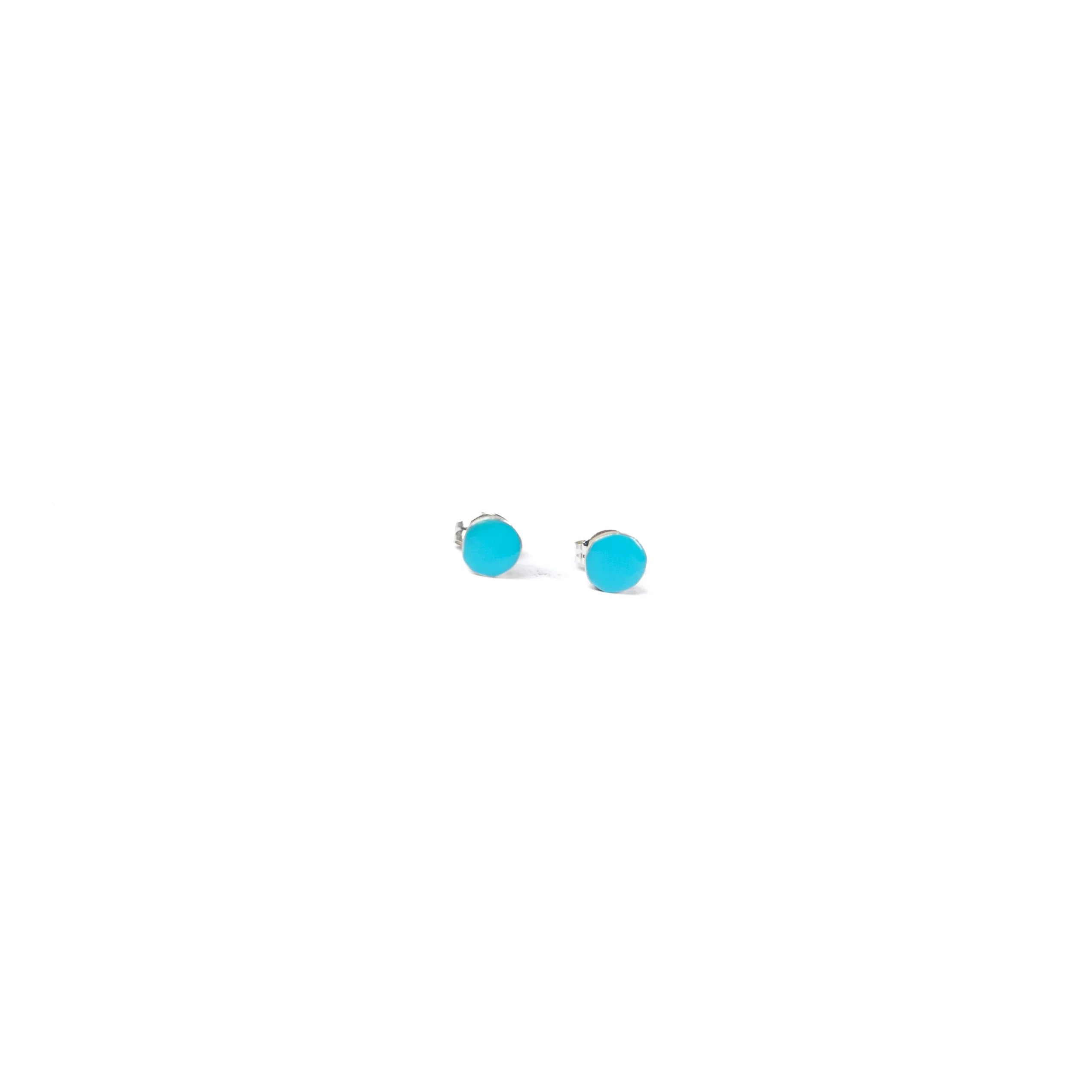Women's Bilagaana Round Turquoise Earrings