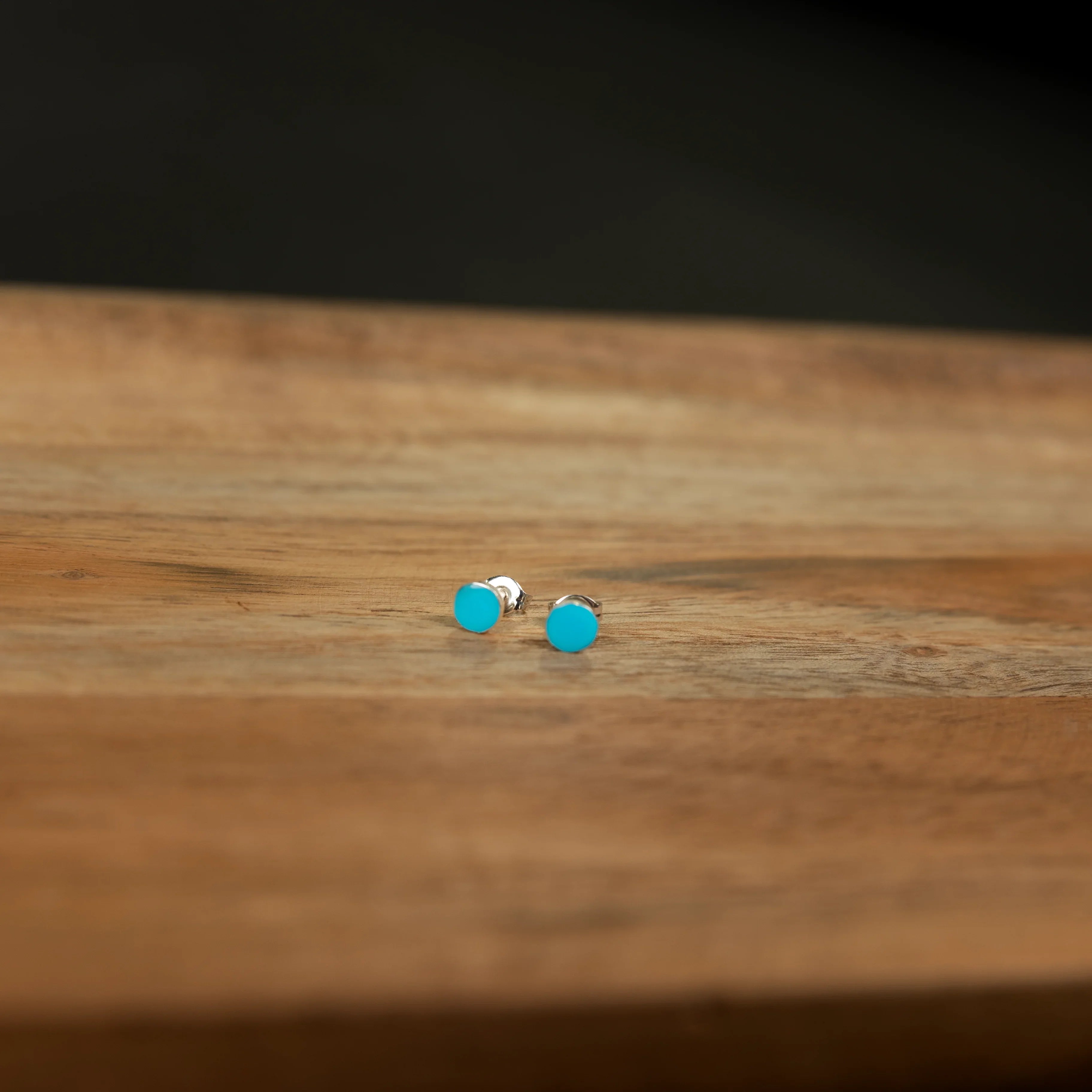 Women's Bilagaana Round Turquoise Earrings