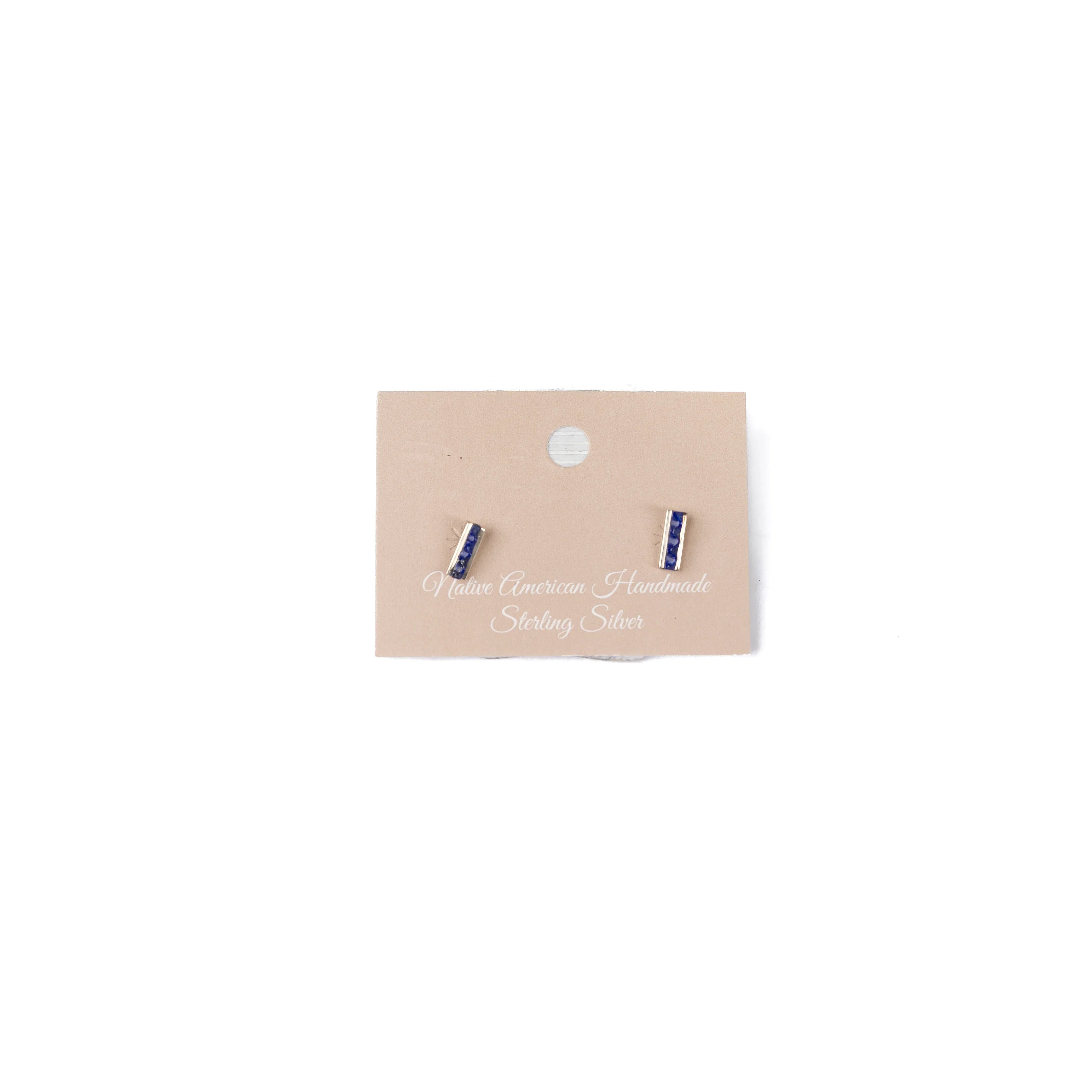 Women's Bilagaana Small Dark Blue Bar Earrings