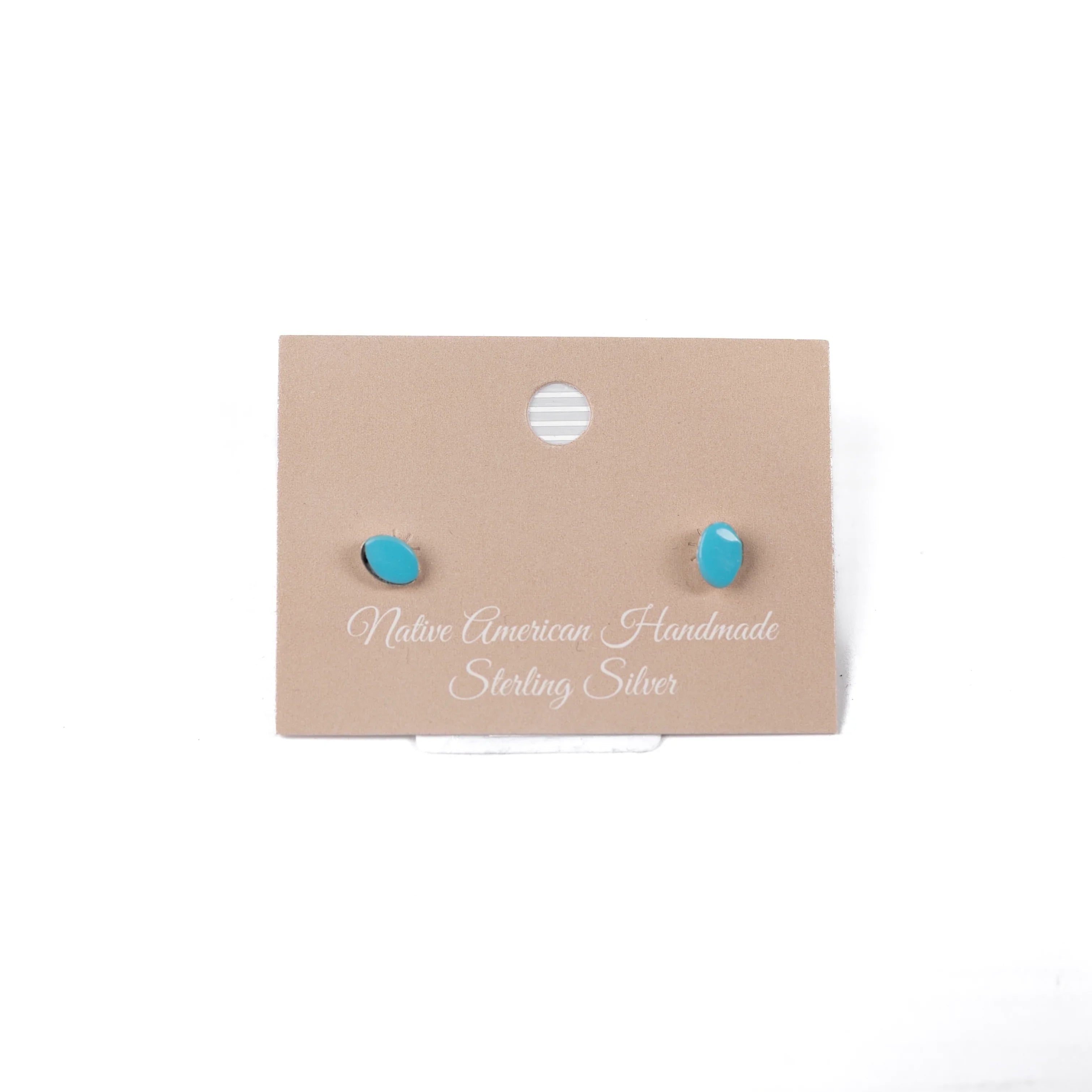 Women's Bilagaana Turquoise Oval Stud Earrings