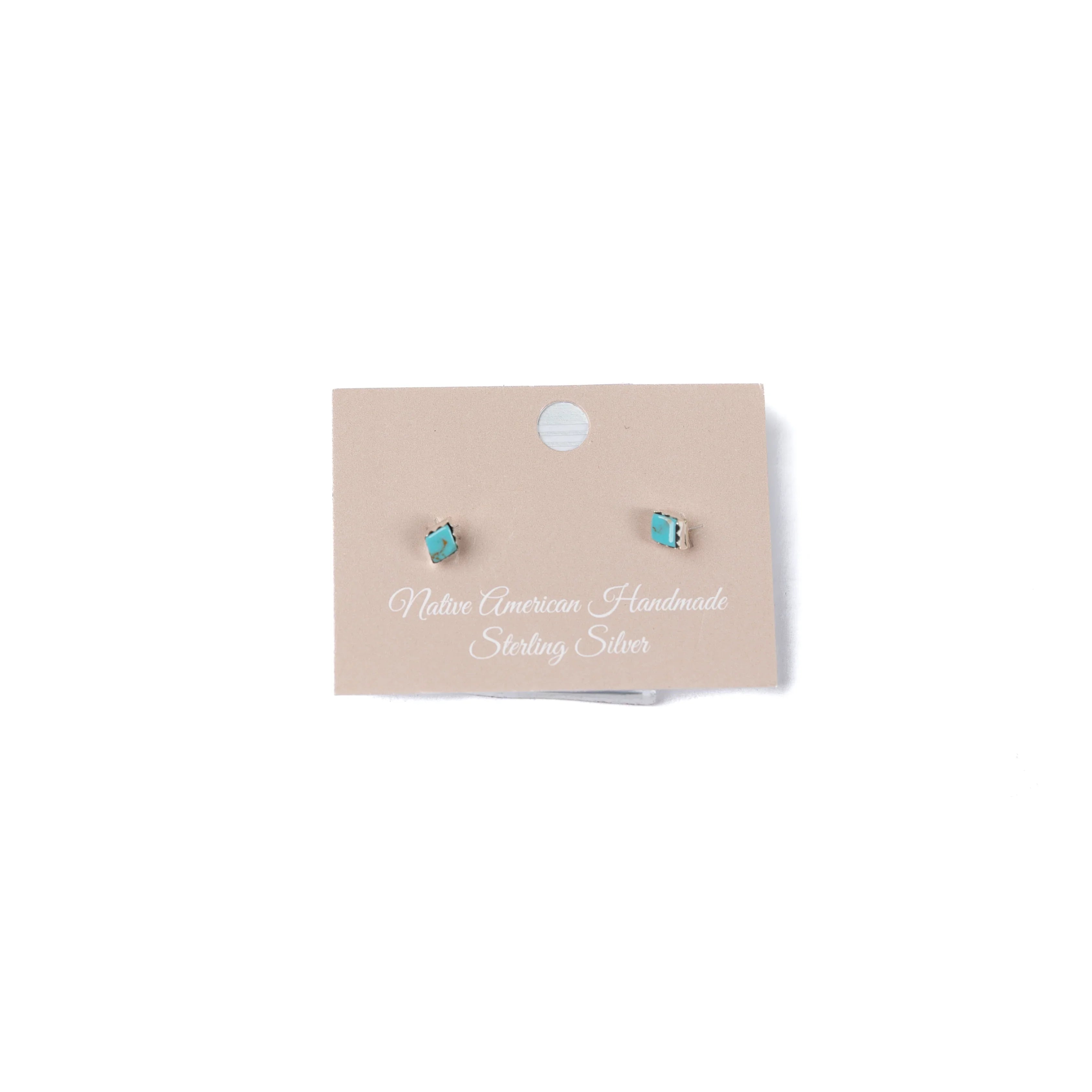 Women's Bilagaana Turquoise Small Diamond Stud Earrings