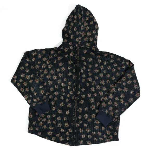 Women's Black Hoodie with Floral Pattern 5125EK