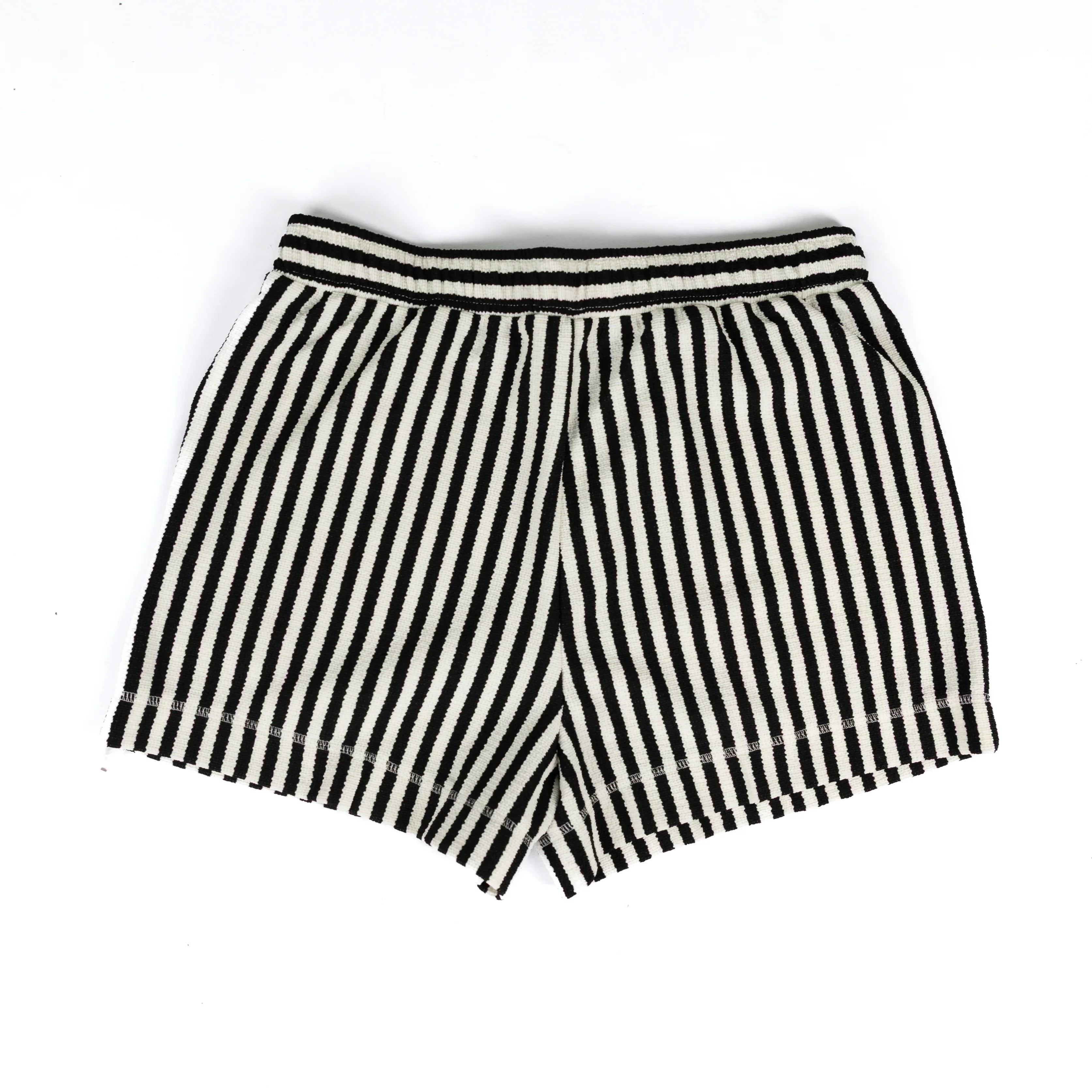 Women's Blu Pepper Black and White Striped Shorts B6SX1045-B