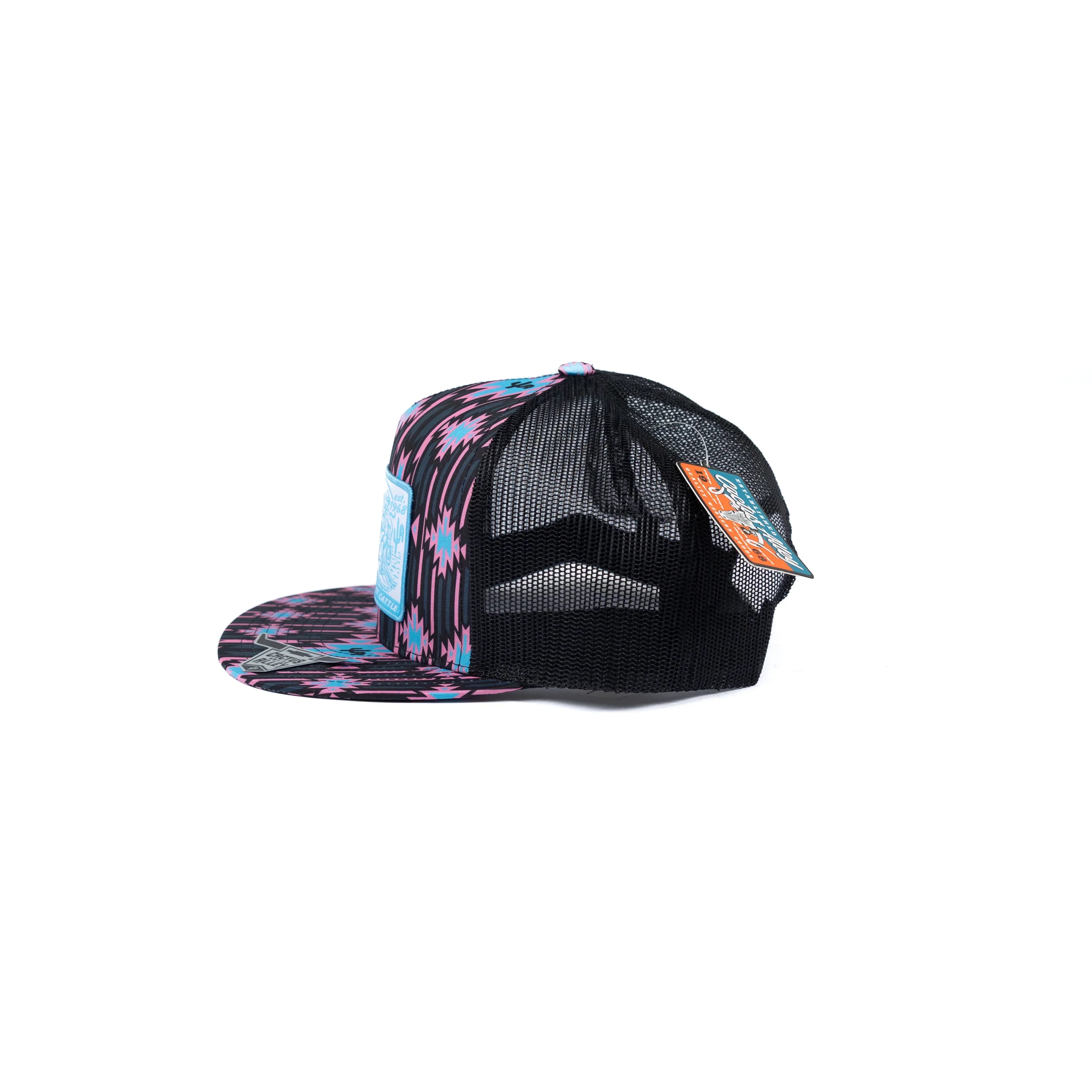 Women's Cactus Alley Pink and Blue Aztec Surfin Cowboys Cap