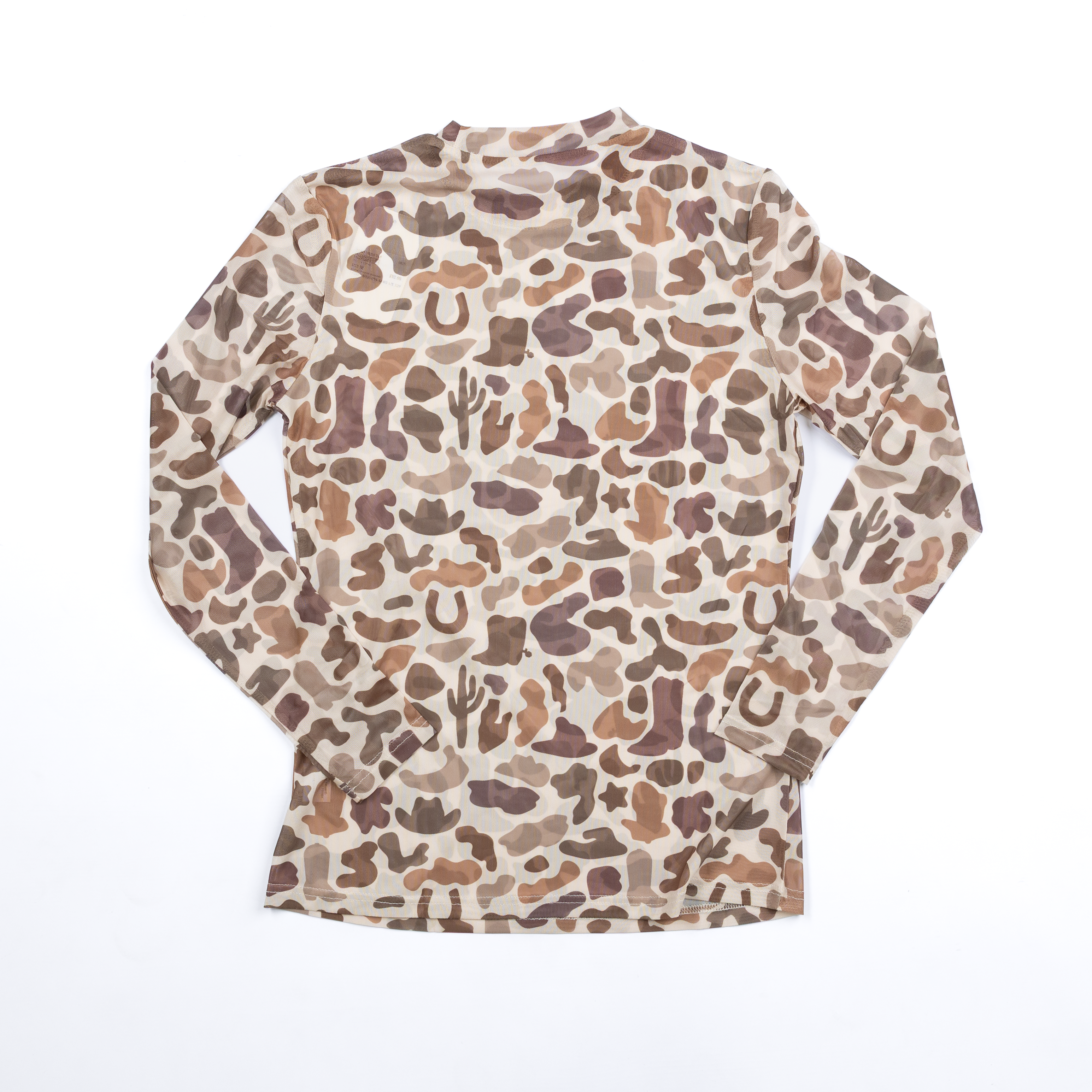 Women's Camo Long Sleeve Mesh Top