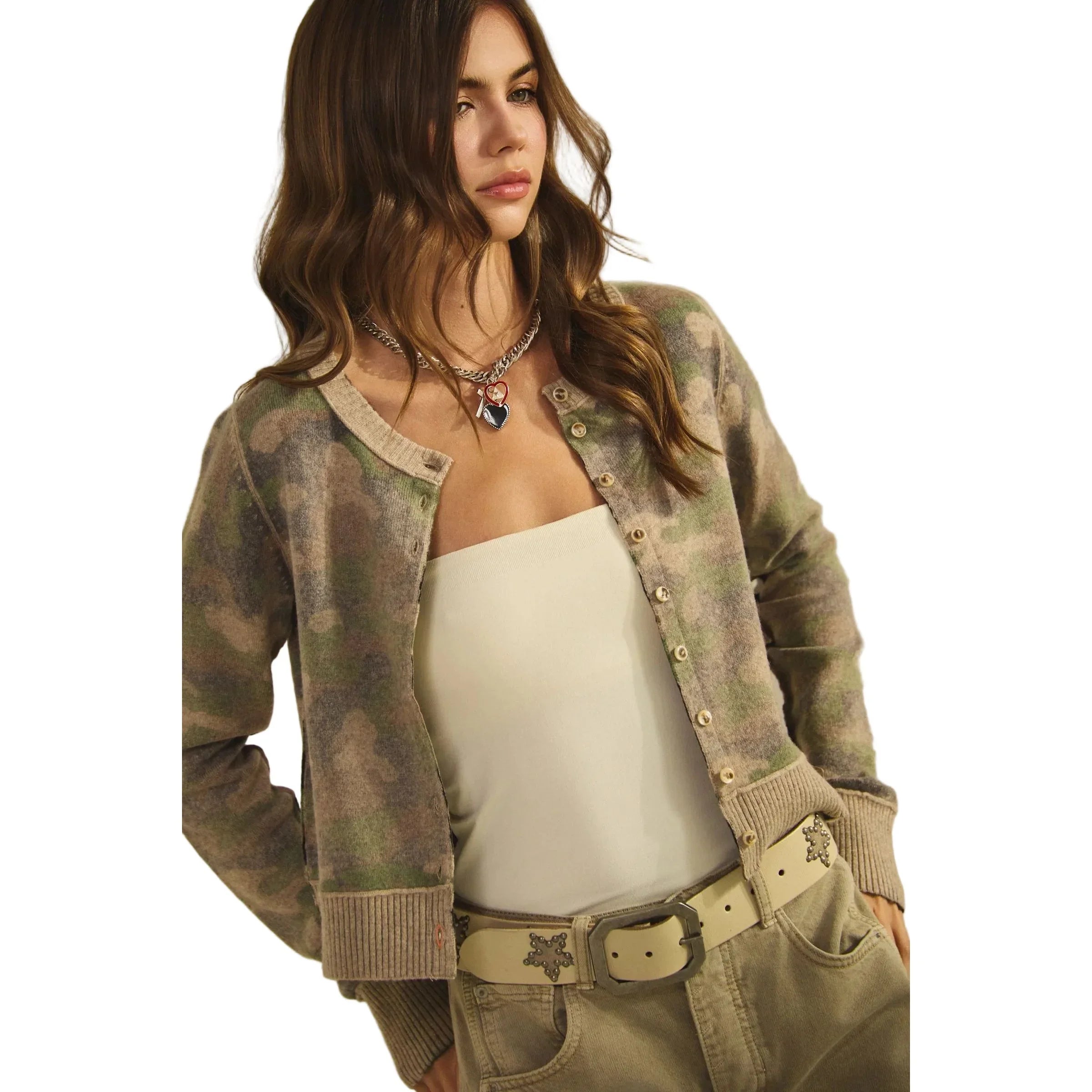 Women's Camo Out Stitches Cardigan DJ3006-01