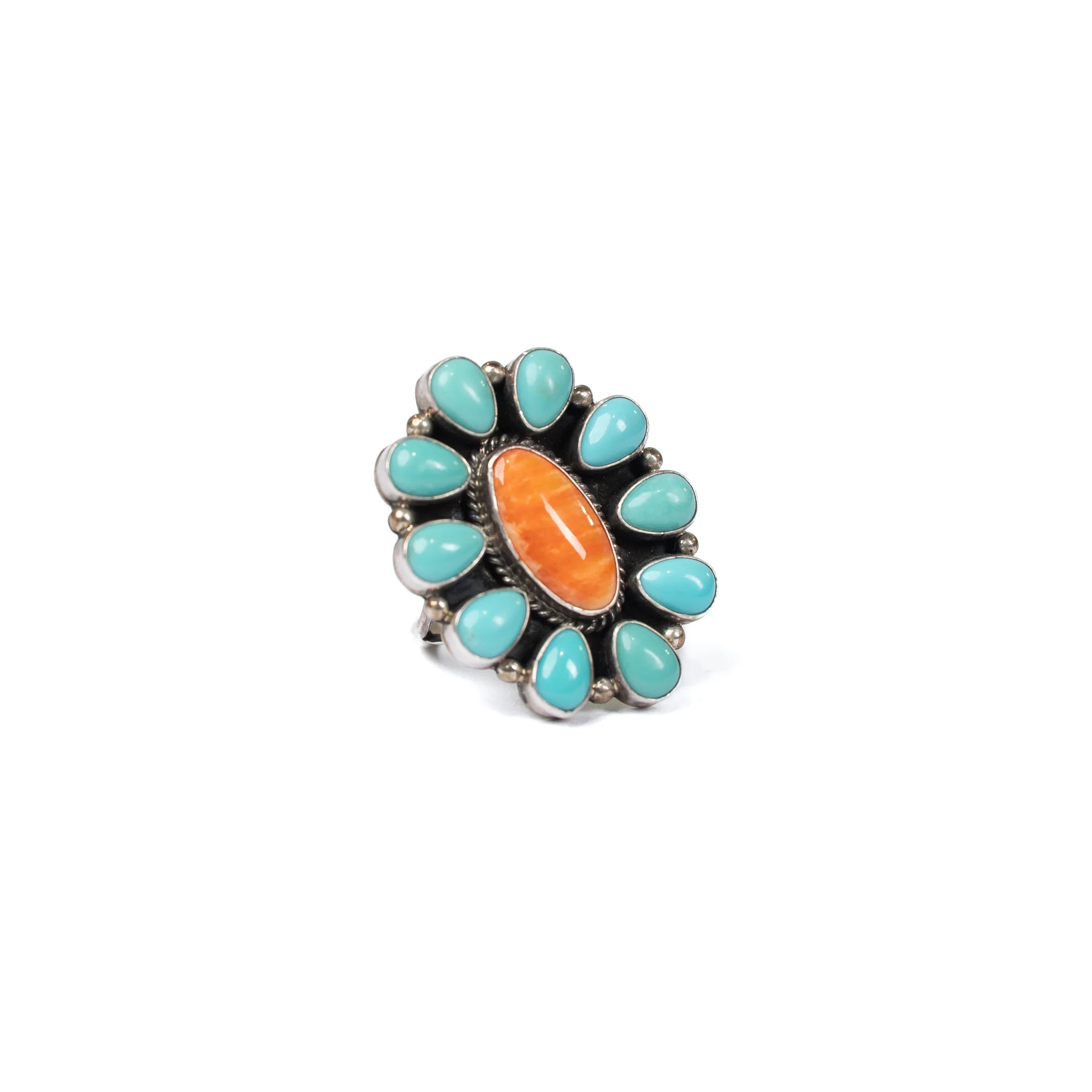 Women's Carol Wylie Turquoise and Spiny Oyster Ring Sz. 9