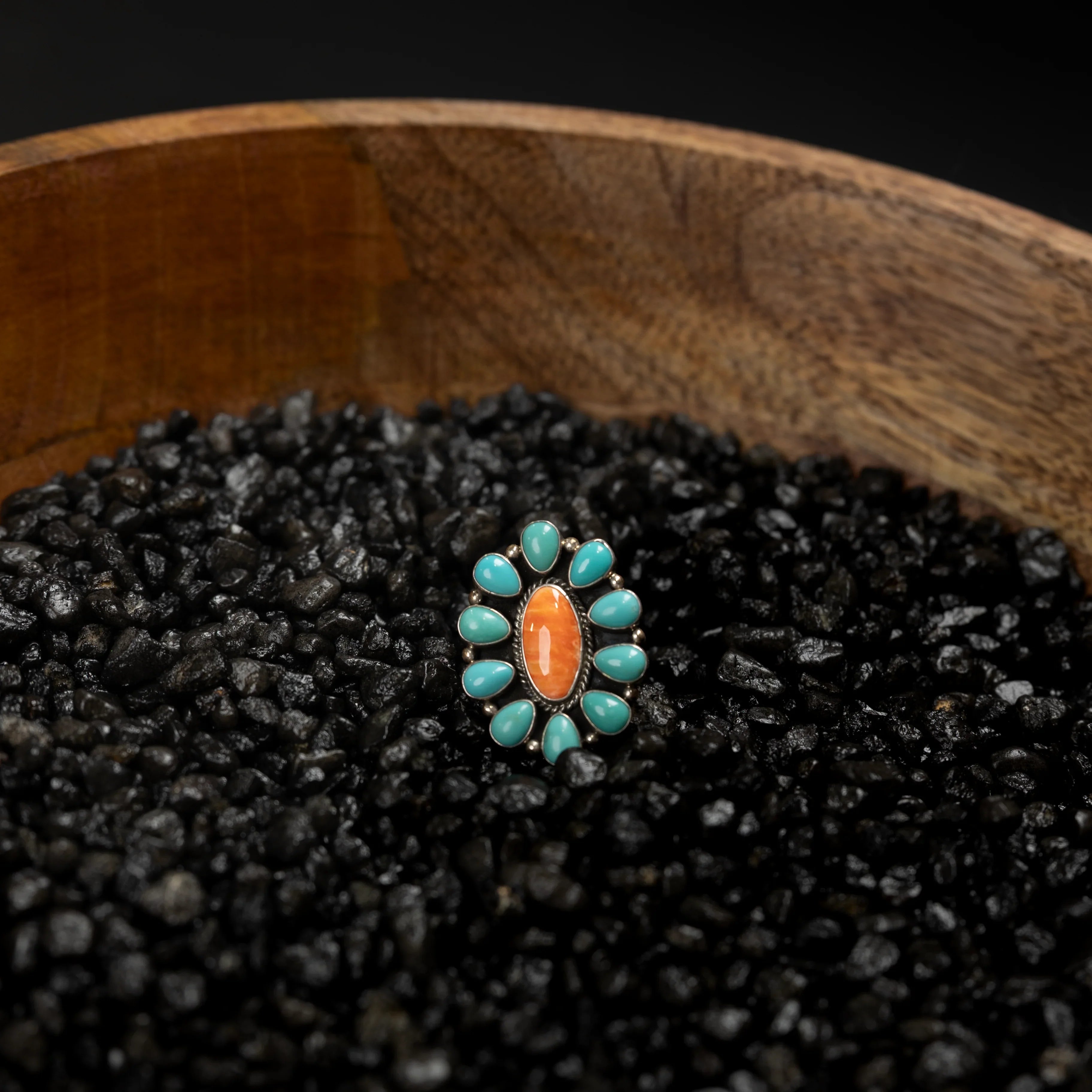 Women's Carol Wylie Turquoise and Spiny Oyster Ring Sz. 9